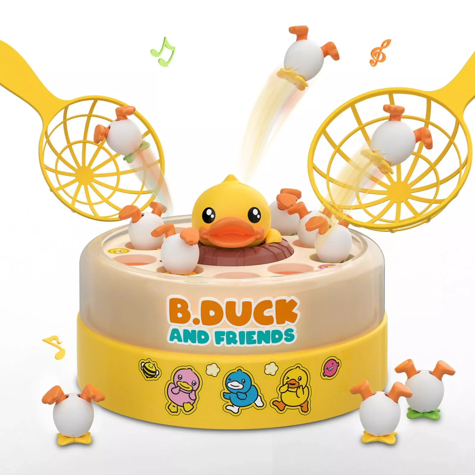 BLF FUN B.Duck Games for Kids, Yellow Plastic Board Game, Bounce and C