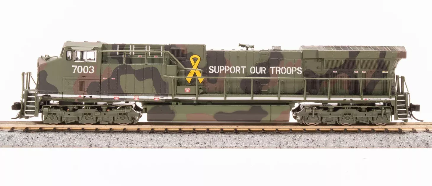 BLI 8605 N Scale GE AC6000 Diesel Support Our Troops #7003 Stealth
