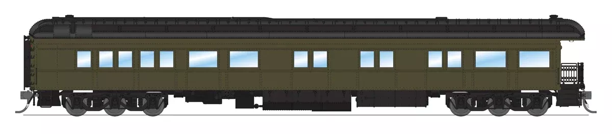 BLI 8960 HO Scale Pullman Business Car with Clerestory Roof - Pullman Green Unlettered
