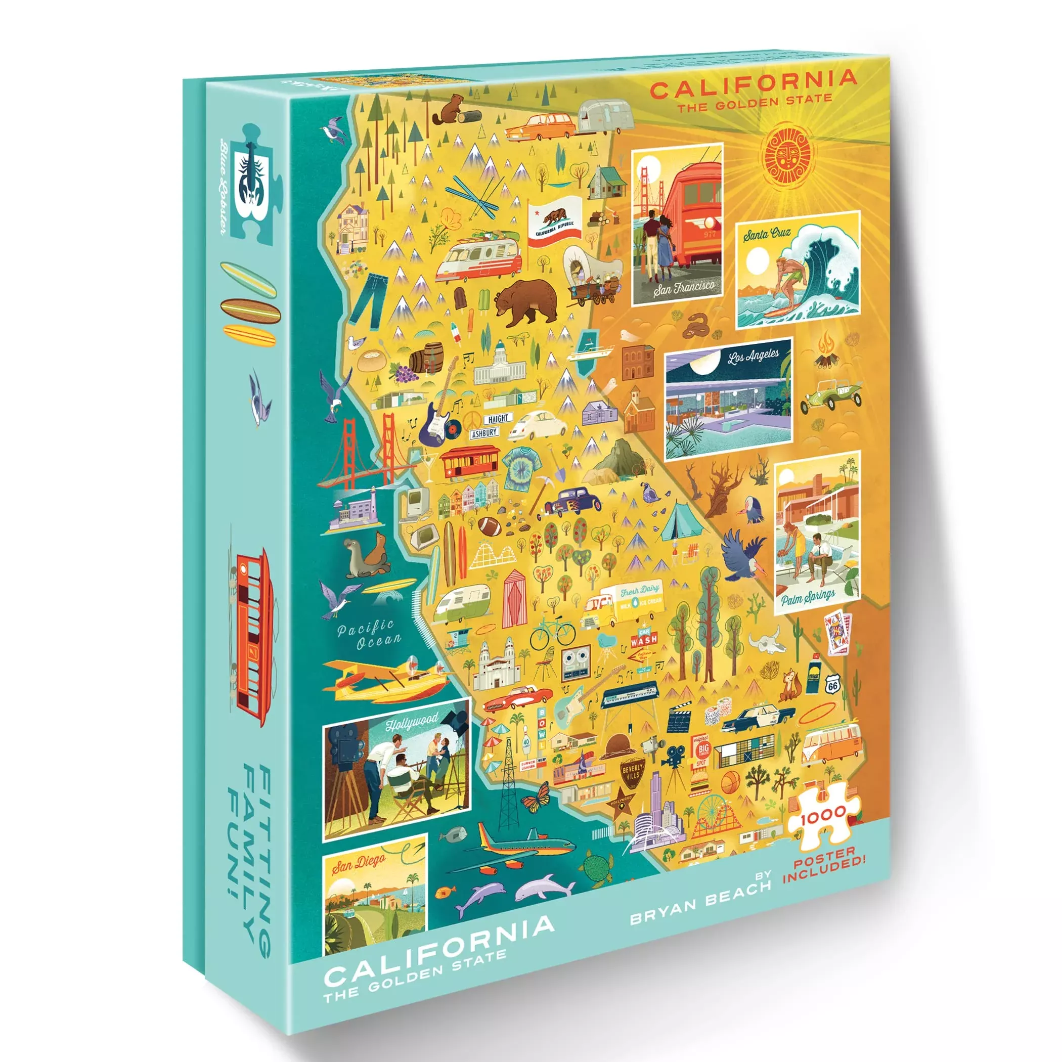 Blue Lobster 1000-Piece Puzzle - Ski Tahoe Beach Scene