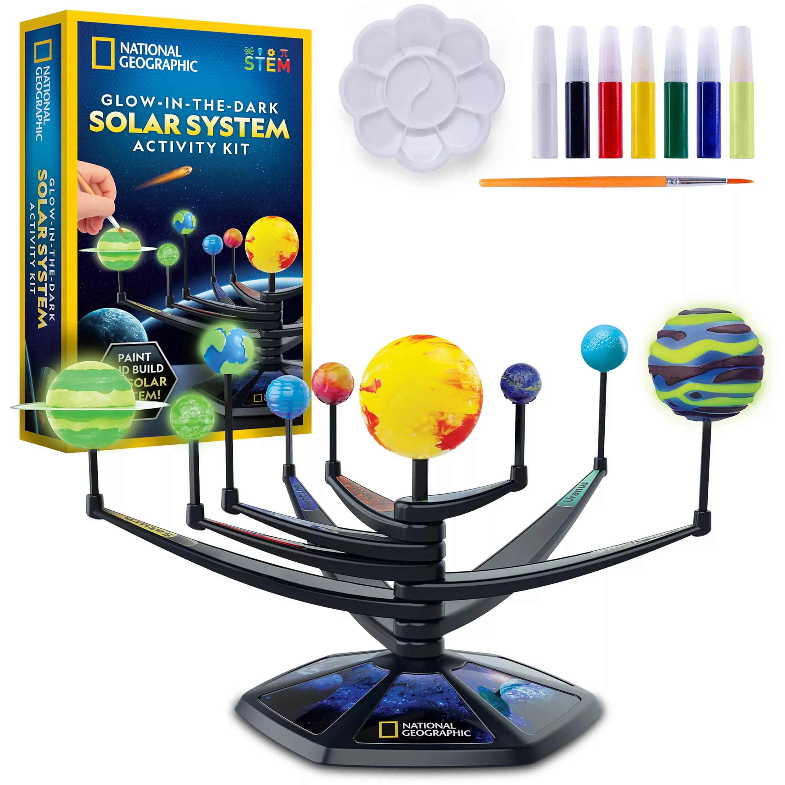 Blue Marble Glow-in-The-Dark Solar System Model Kit for Kids, 3D Plane
