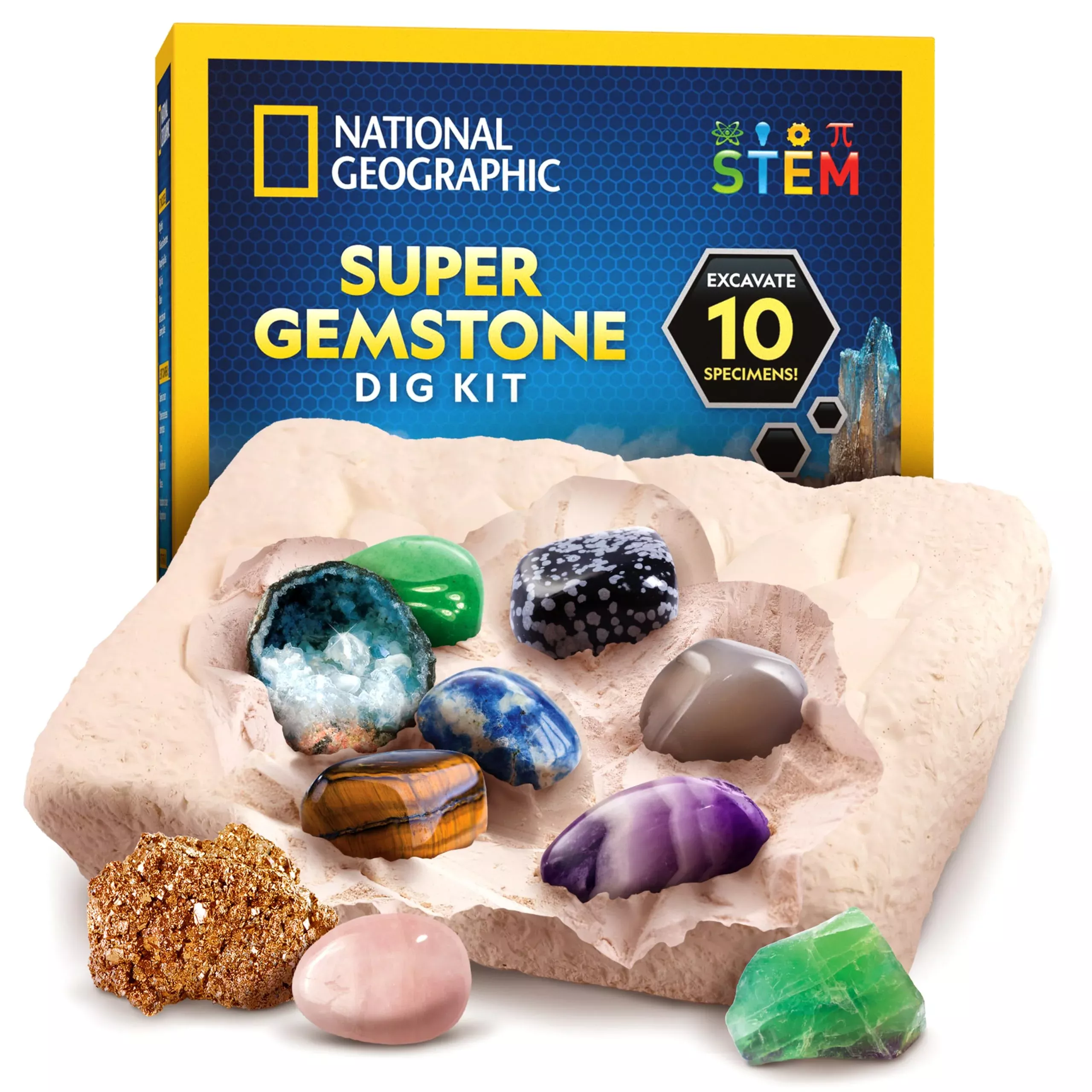 Blue Marble NATIONAL GEOGRAPHIC Gemstone Dig Kit - Dig Up 10 Real Gems