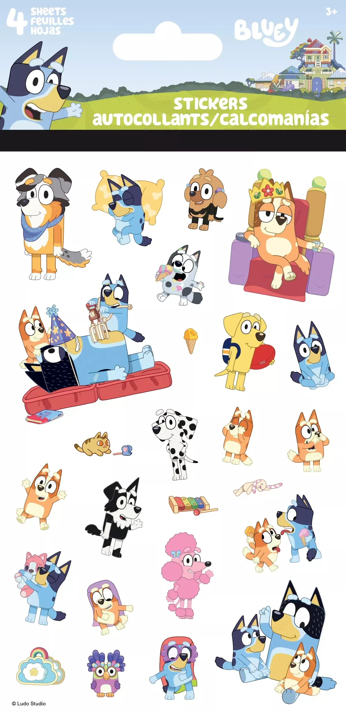 Bluey Standard Stickers - 4 Sheet