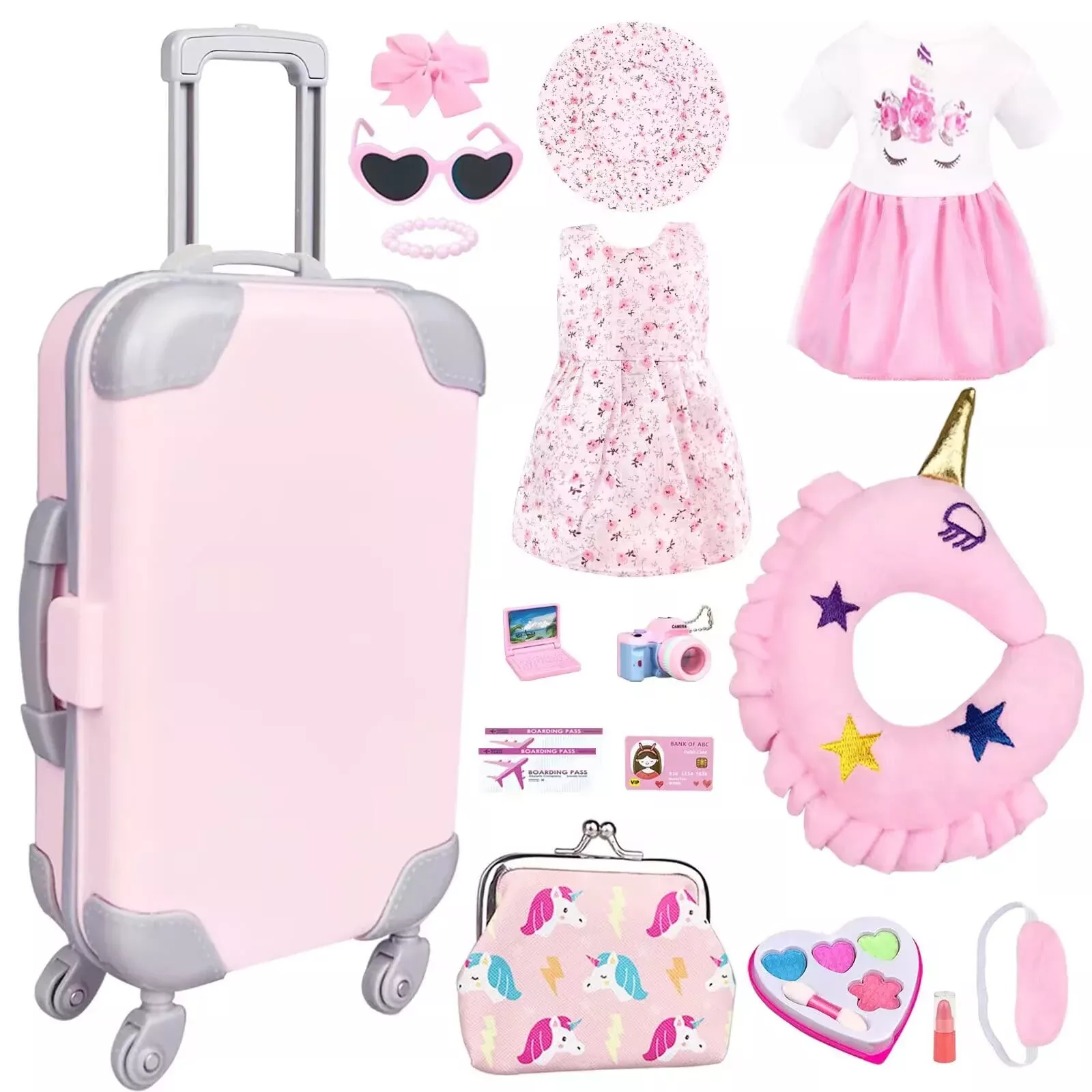 BNUZEIYI 17Pcs Doll Clothes Set for 18 Inch Dolls -