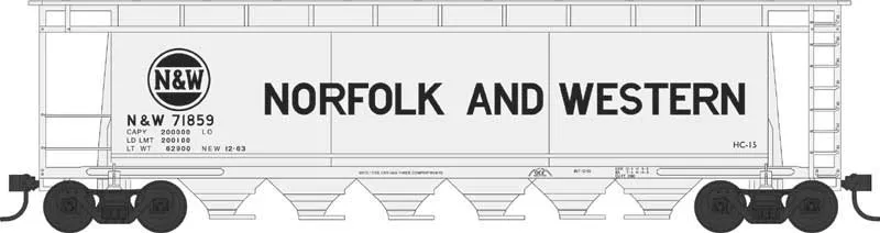 Bowser 38154 N Scale Cylindrical Hopper Norfolk & Western N&W 71884