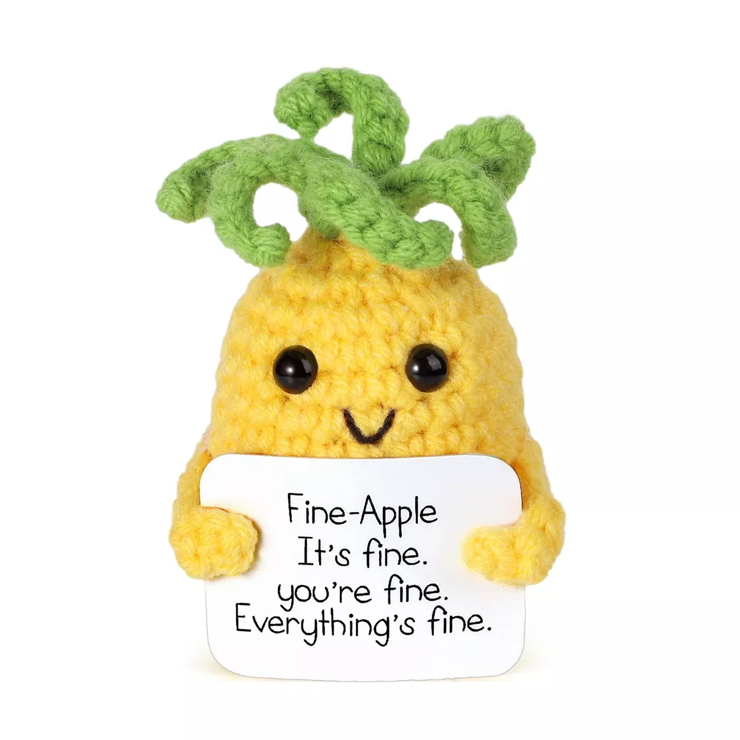Boxob Funny Positive Pineapple, 3.15 Inch Cute Positive Knitted Pineap