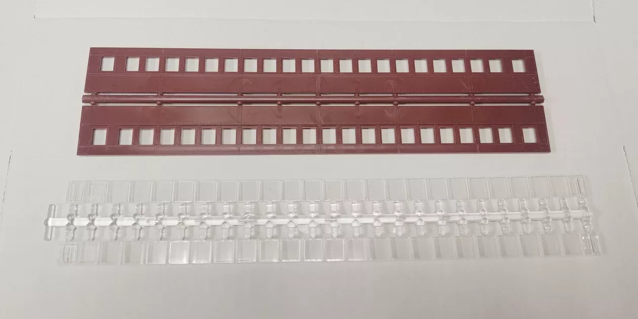 Branchline Trains 151001 HO Scale 80' Single Window Coach Car Sides - Oxide (1 Set)
