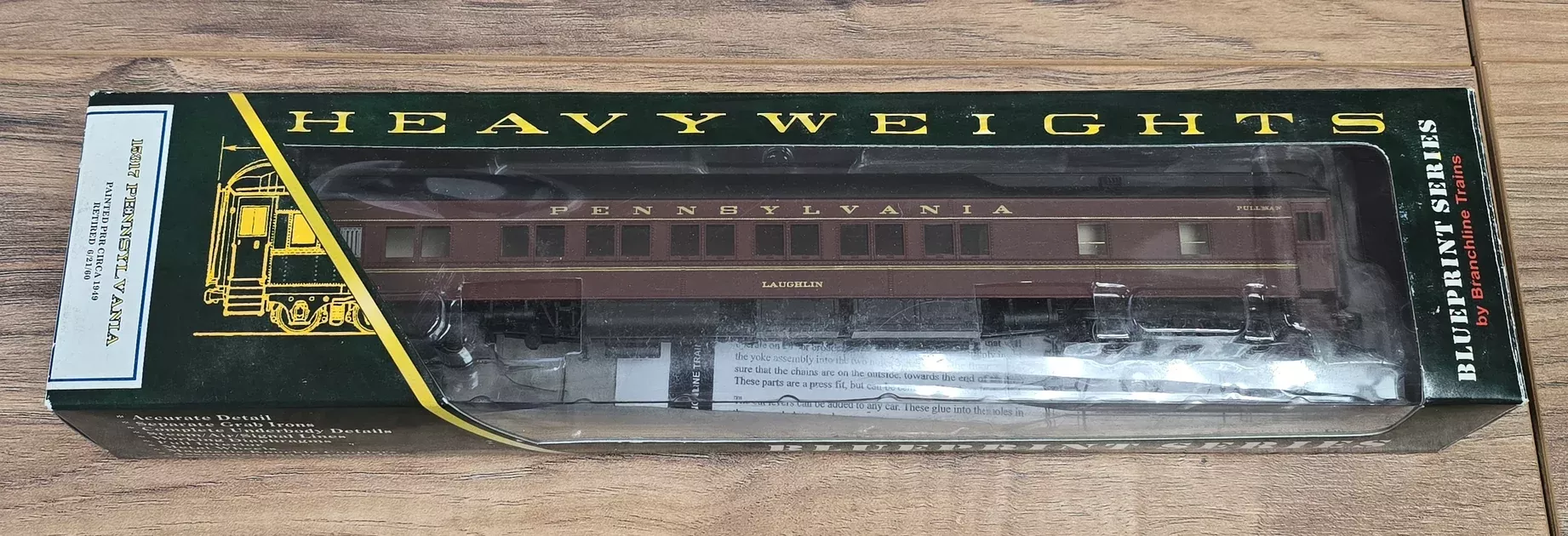 Branchline Trains 15317 HO Scale 12-1 Heavyweight Pullman Sleeper PRR Laughlin - NOS