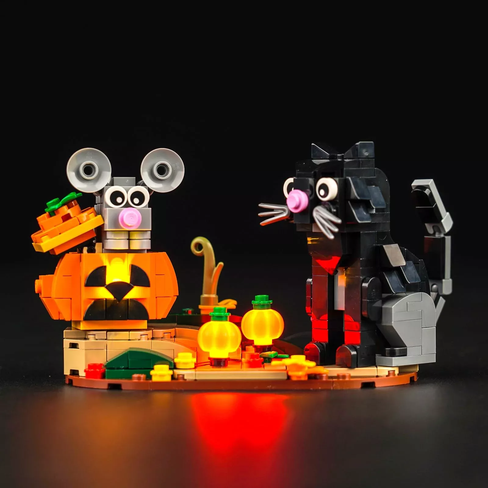 BrickBling LED Light Kit for LEGO Halloween Cat & Mouse, Warm White