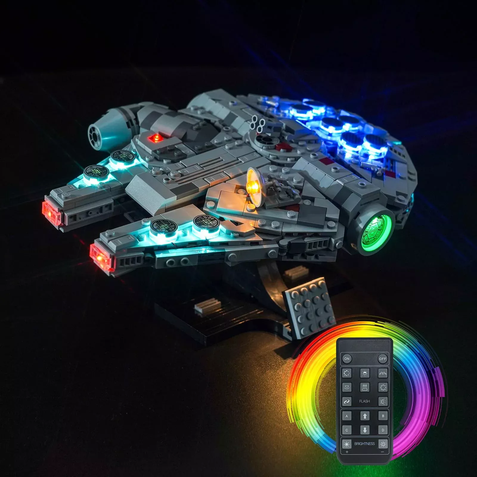 BrickBling LED Light for Lego 75375 Millennium Falcon, Remote Control,