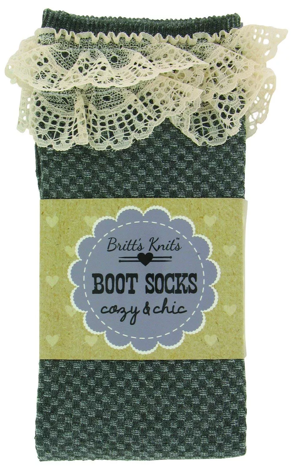 Britt's Knits Boot Socks for All Footwear, Charcoal, One Size