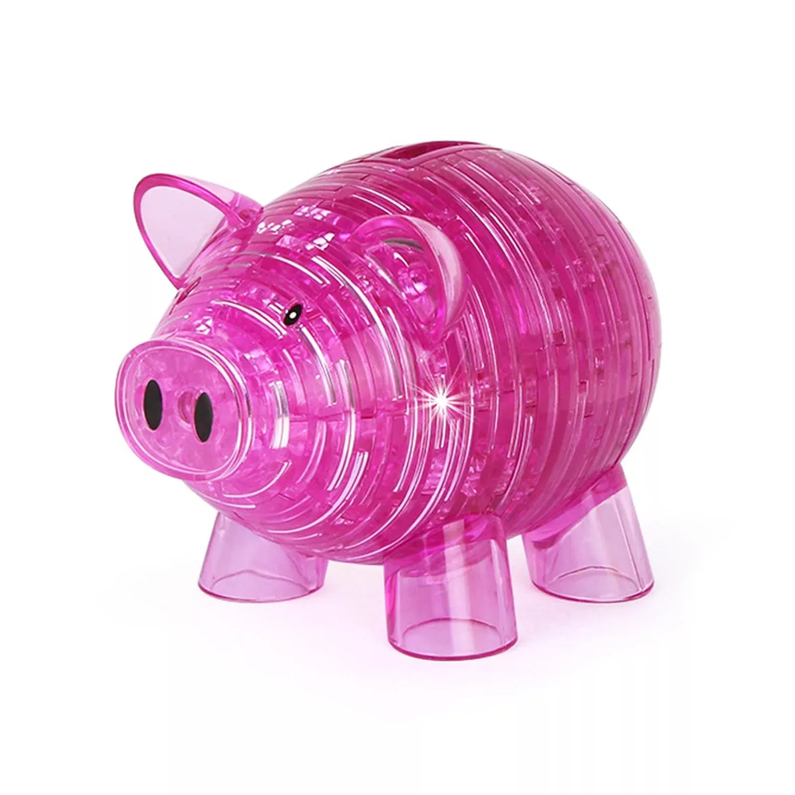 BTYYIHEX 3D Crystal Pig Puzzle Pink 5.9"x3.9