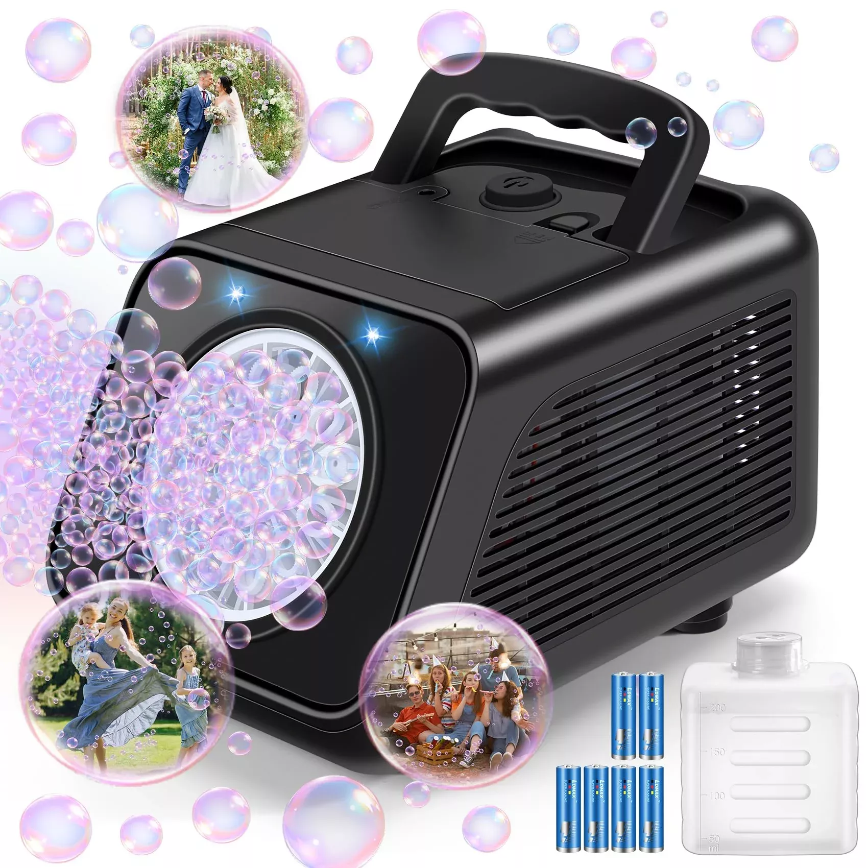 Bubble Machine Automatic Bubble Blower For Kids: Battery Operated Bubb