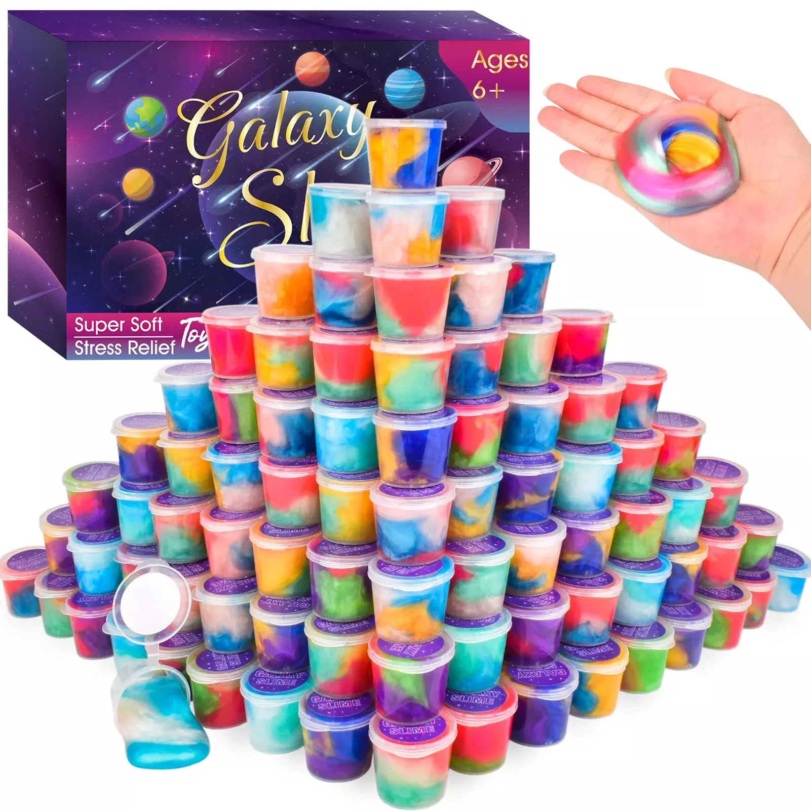 Bucaikein Galaxy Slime Kit, 78 Pack, 8 Colors, Fun for