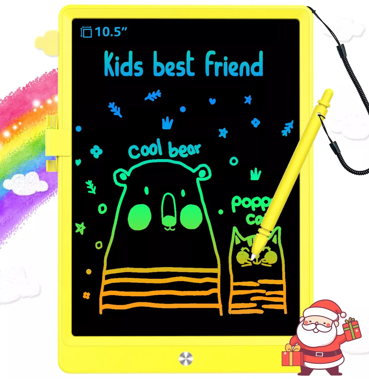 BUKEBU 10.5 Inch LCD Writing Tablet for Kids - Yellow Doodle Board