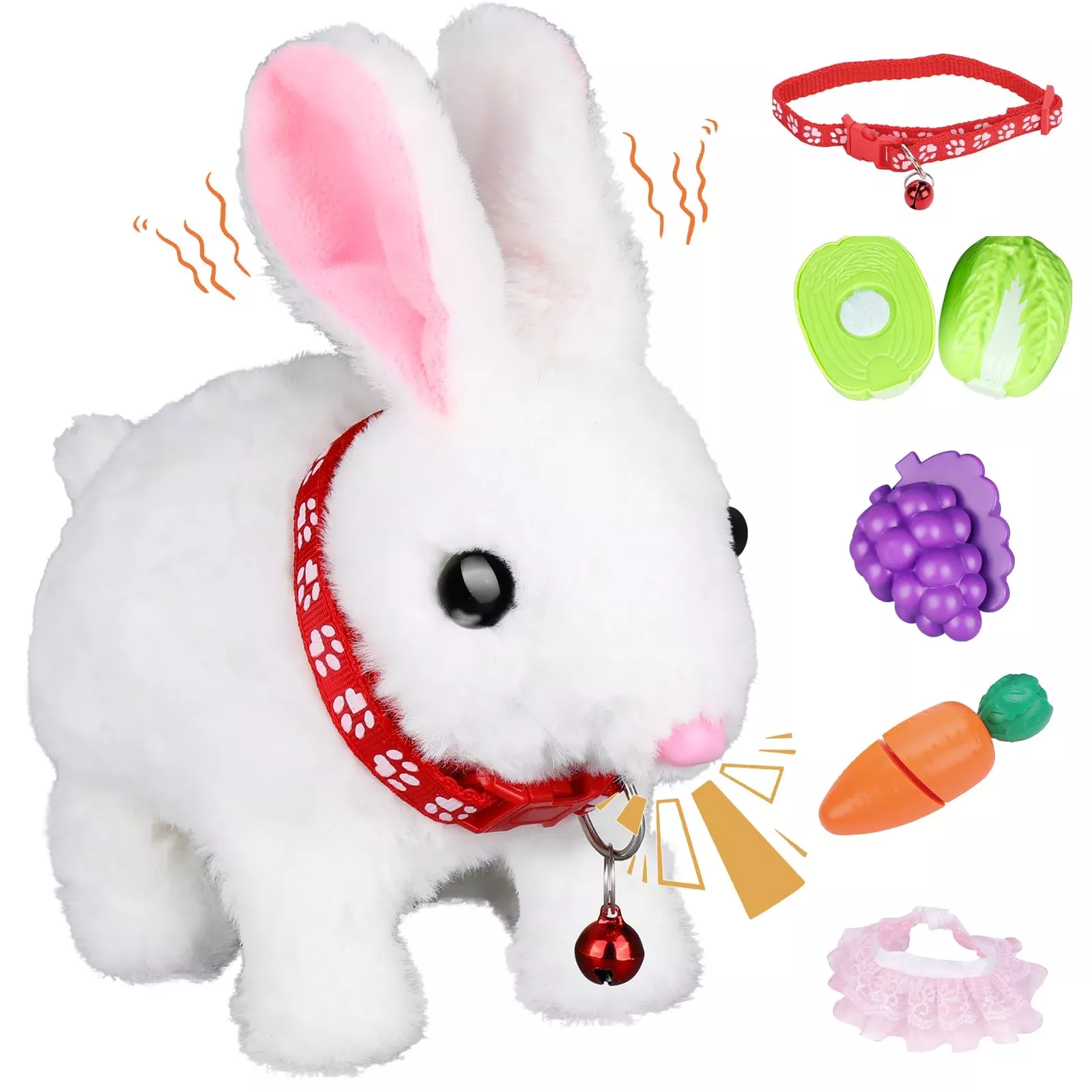 Bunny Plush With Jumping Action, Wiggling Ears, And Twitching Nose, Pe