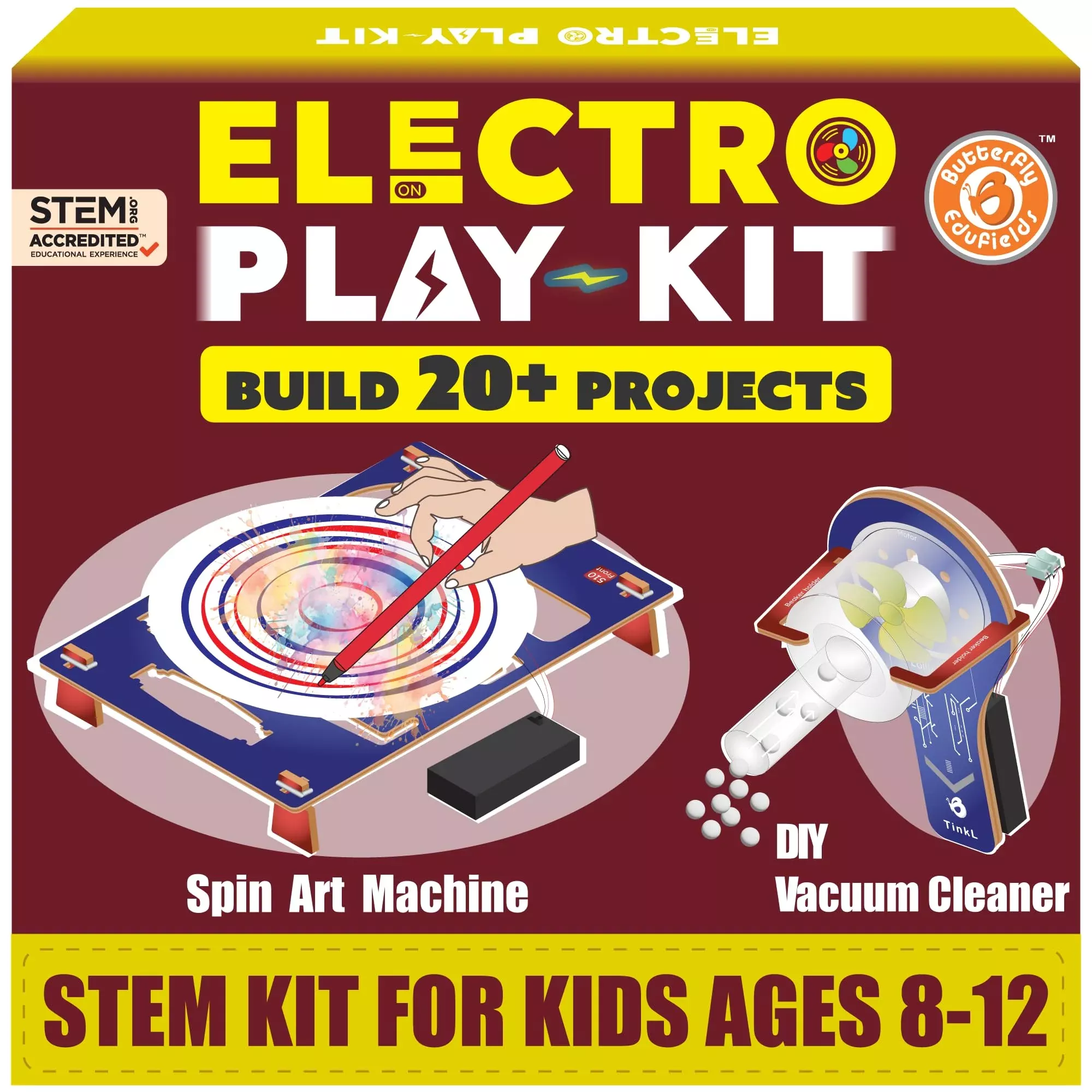 Butterfly EduFields STEM Robotics Kit for Kids Age 8-12, Multi Color
