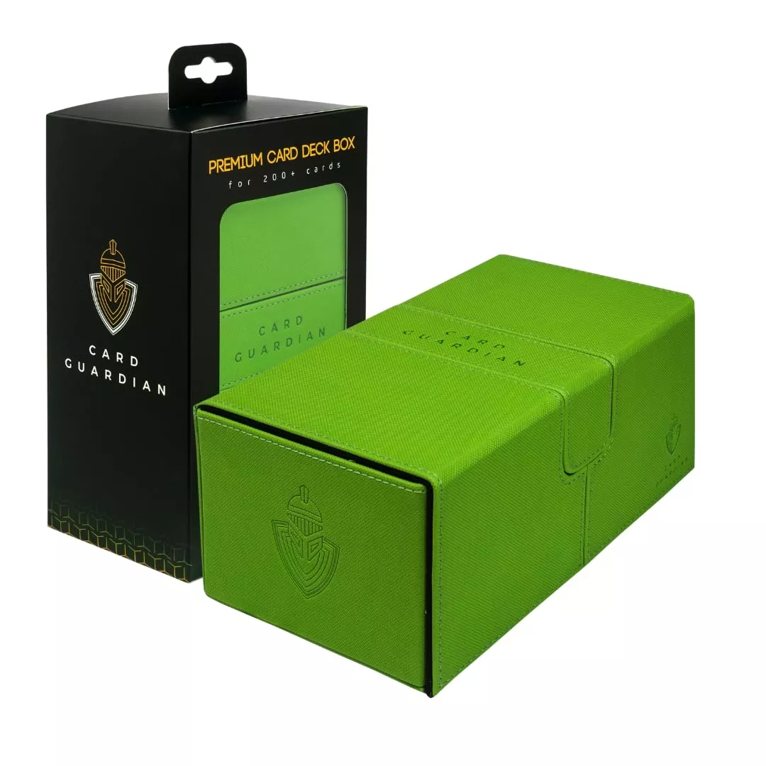 Card Guardian - Premium Double Deck Box (Lime Green) For 200+ Cards Tr