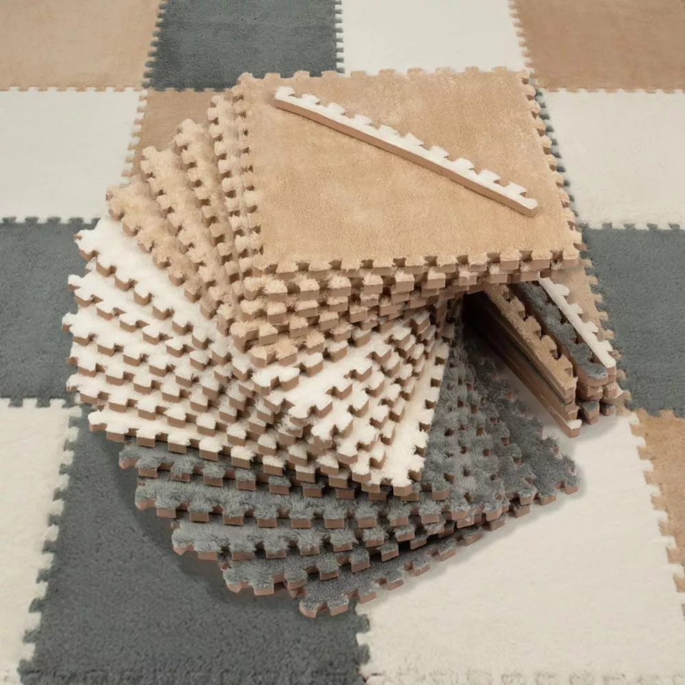 CARPETBOX Foam Puzzle Floor Mat 12.5" x 12.5" Light
