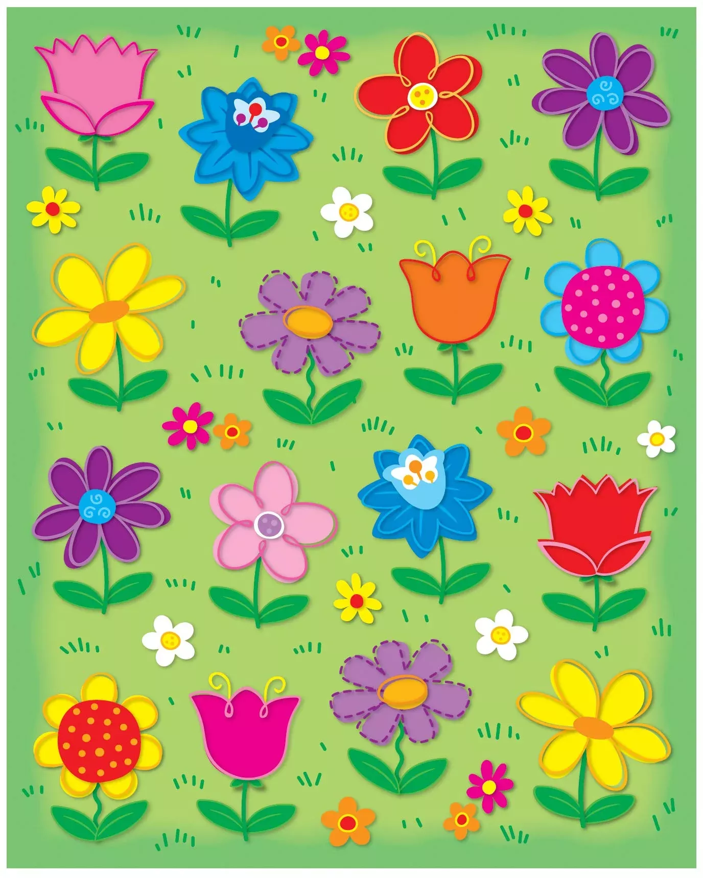 Carson Dellosa Flower Stickers for Kids, Multi, 96-Pack, Acid Free