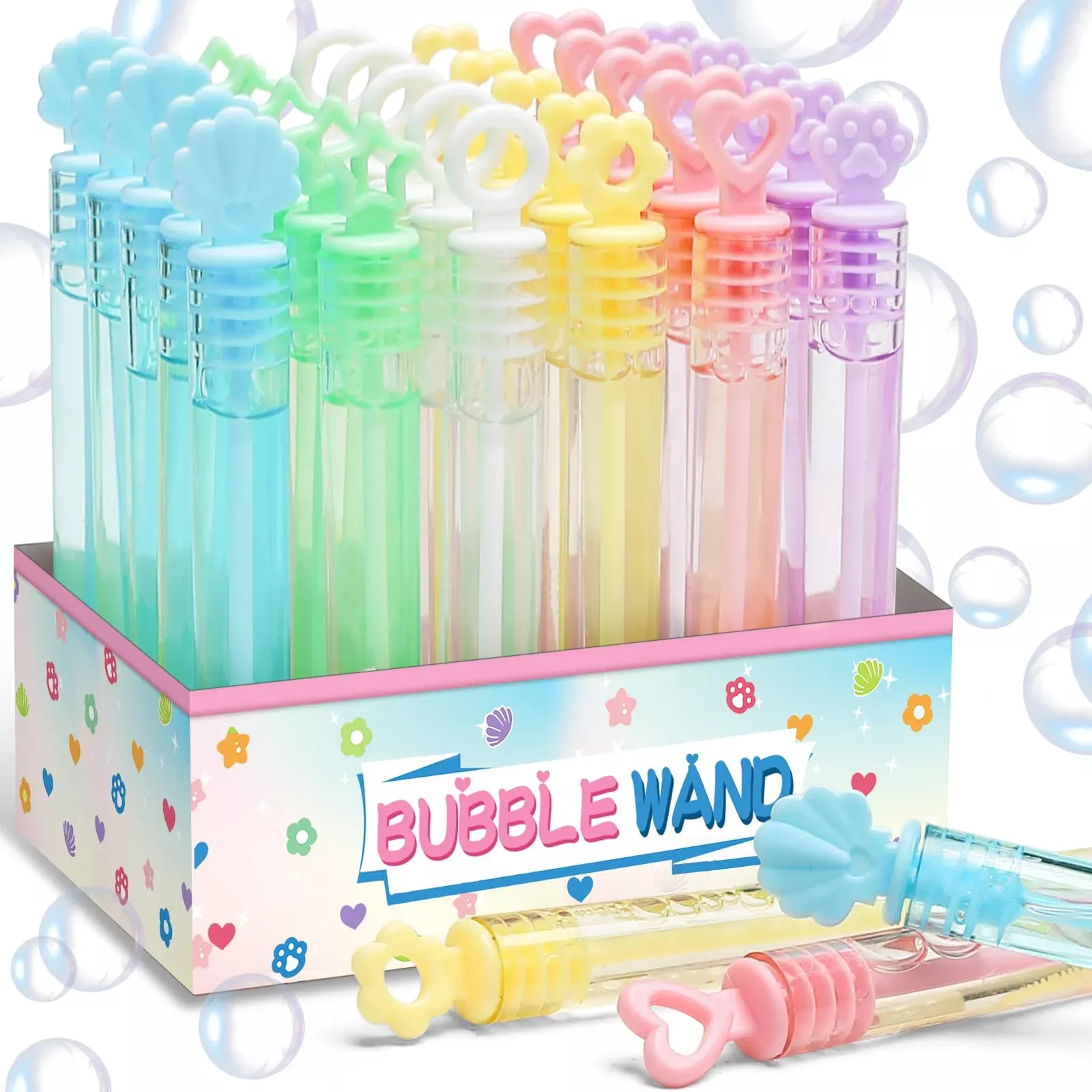 Cawiew Mini Bubble Set 30 Pieces Gift Box 4.1" Assorted Colors