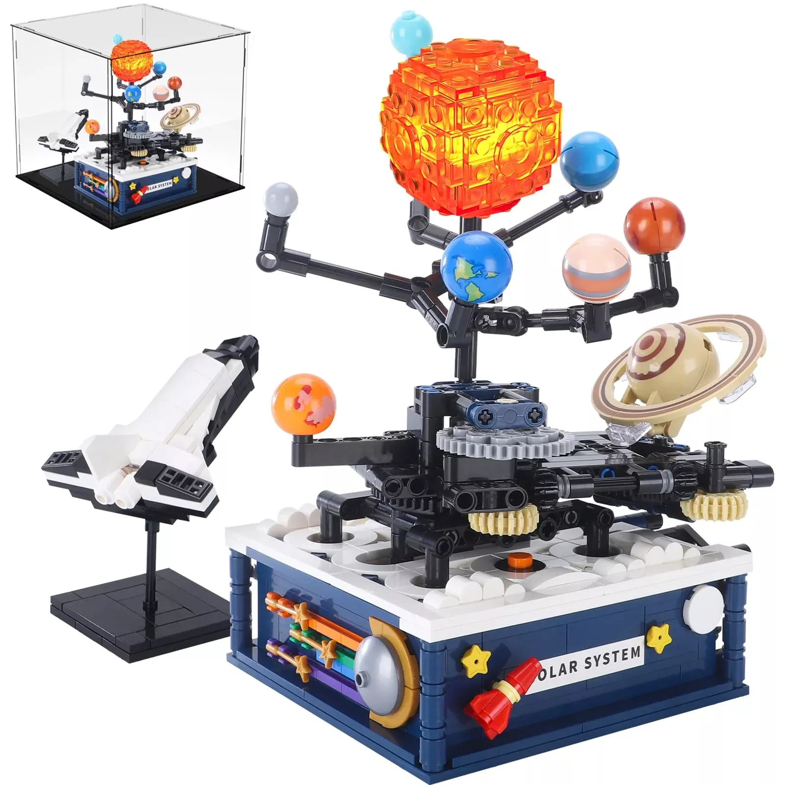 Caximsy Solar System Model Building Blocks Sets With Acrylic Display B