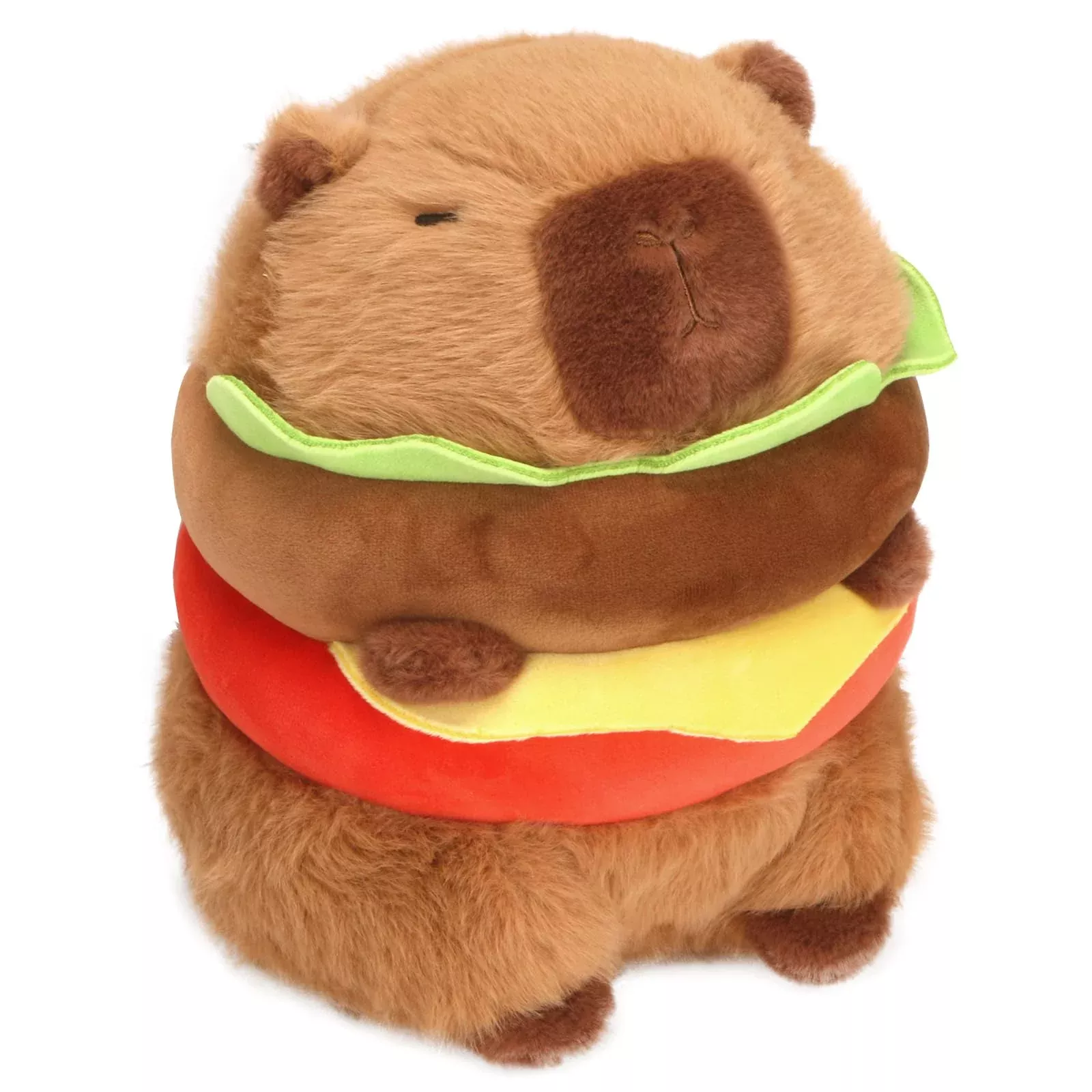 CHDBLOCK Capybara Plush Toy Soft Hamburger Capybara Small