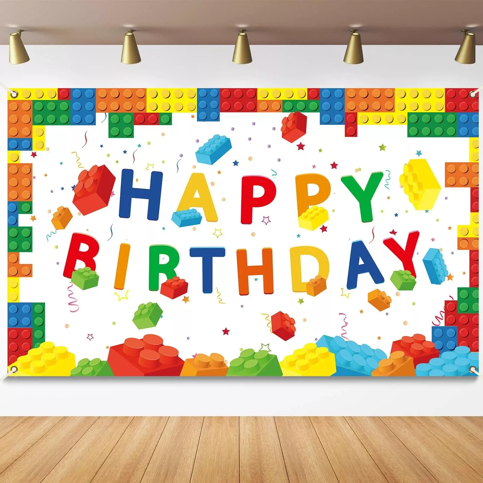 chiazllta Birthday Backdrop Banner 71"x43" White Polyester 1 Pack