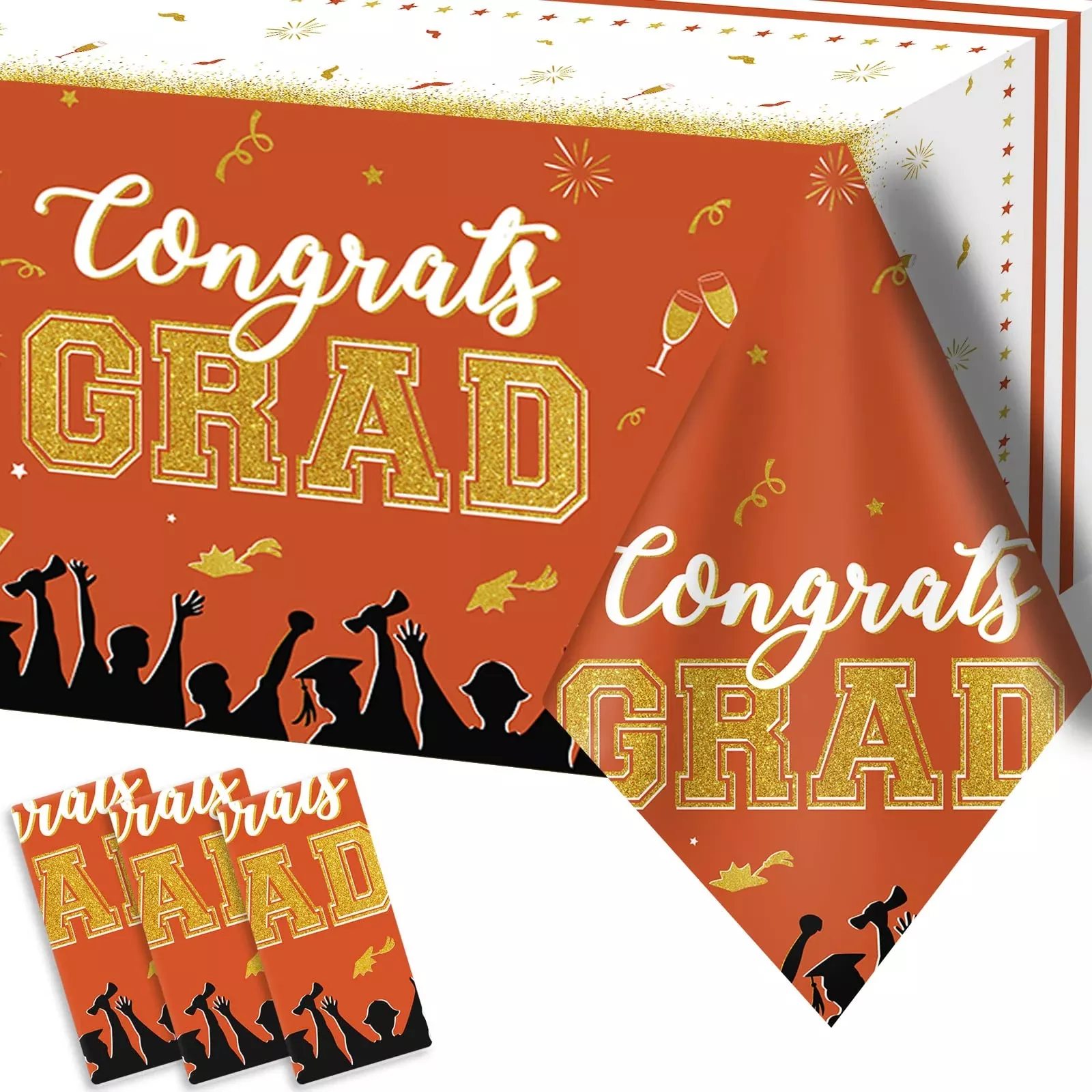 Chiazllta Set Of 3 Graduation Tablecloths Class Of 2024 Congrats Grad