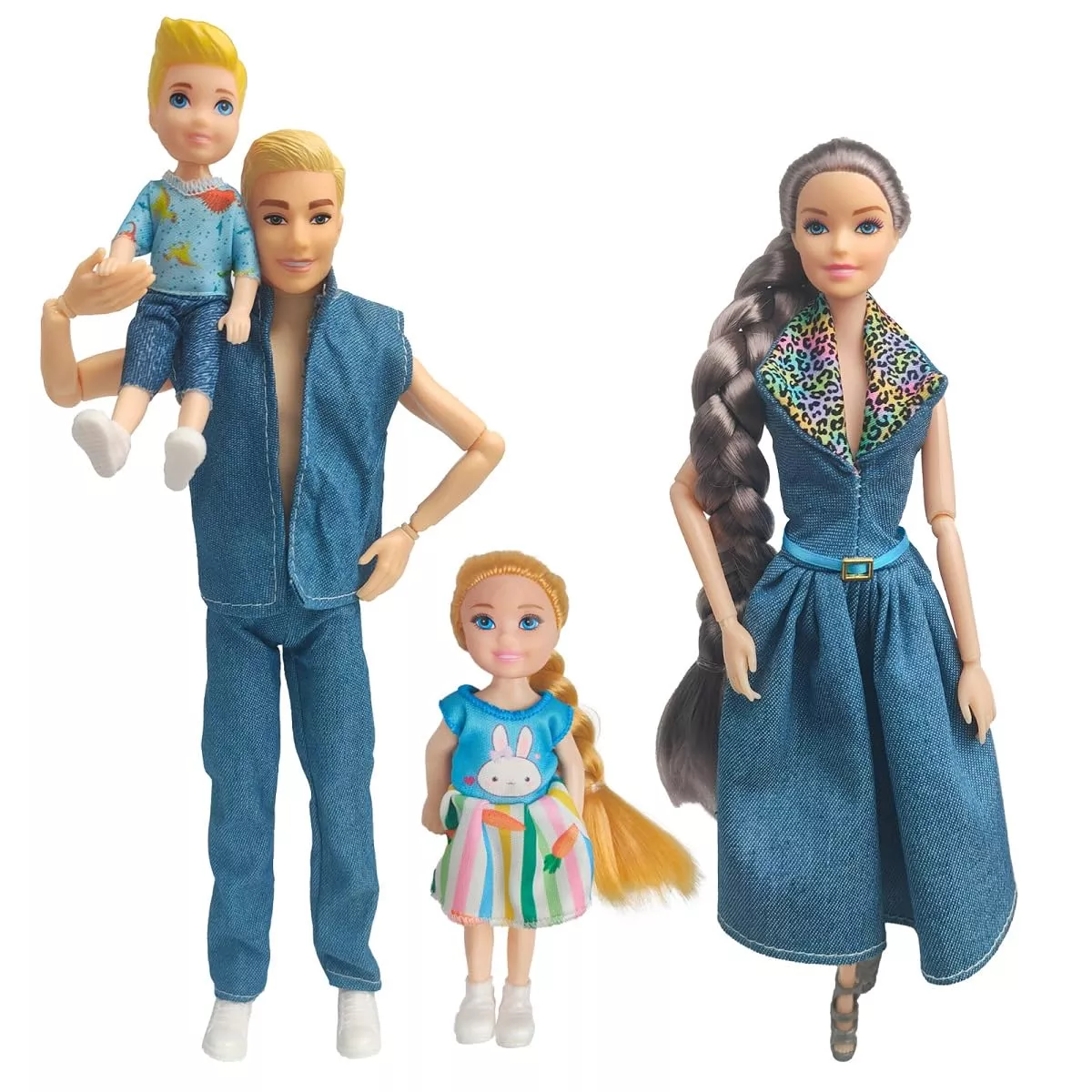 Chioldilly Family Set Action Figures - 2" Multicolor Dolls