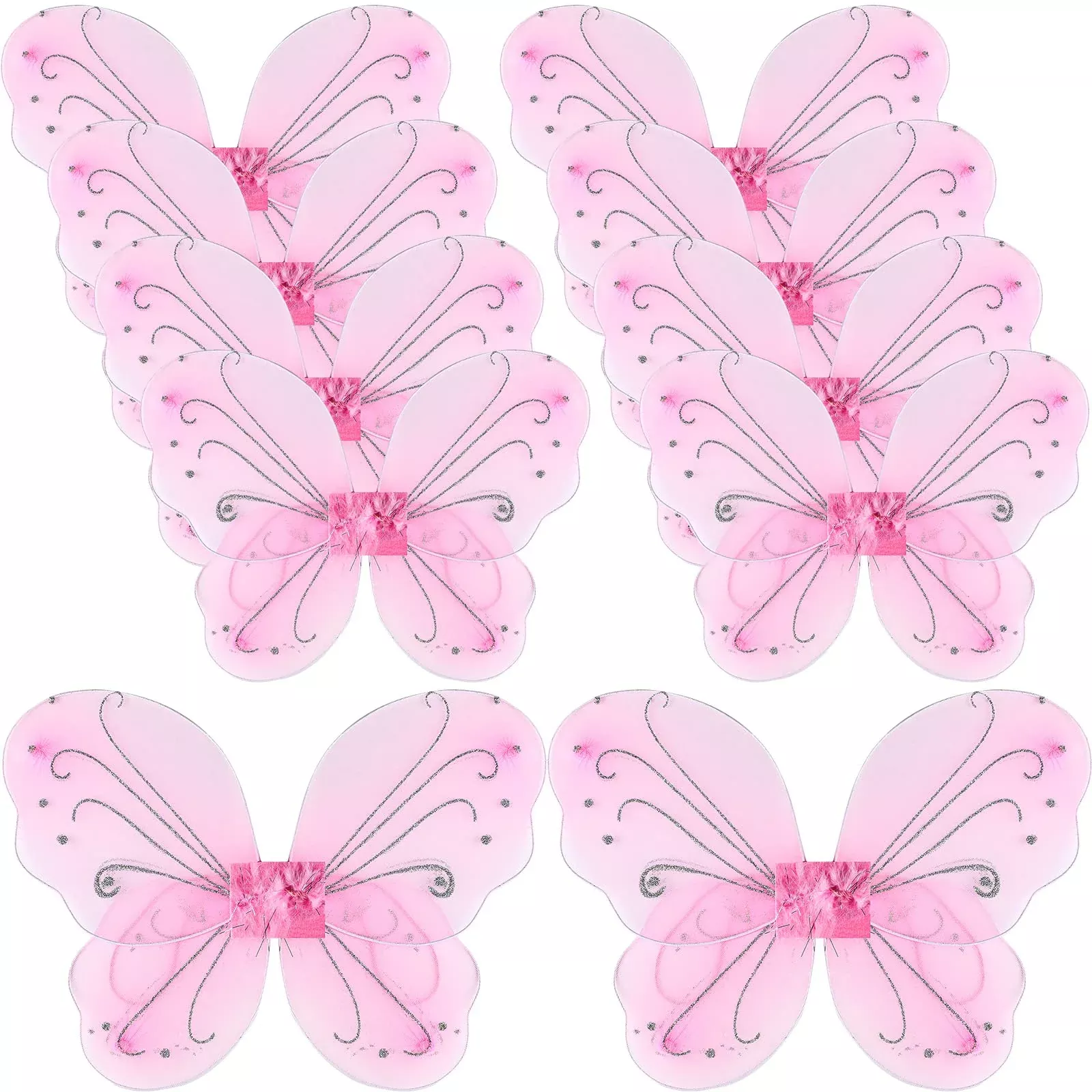 Chivao Butterfly Wings for Kids, Pink, 42x35cm, 10 Pack
