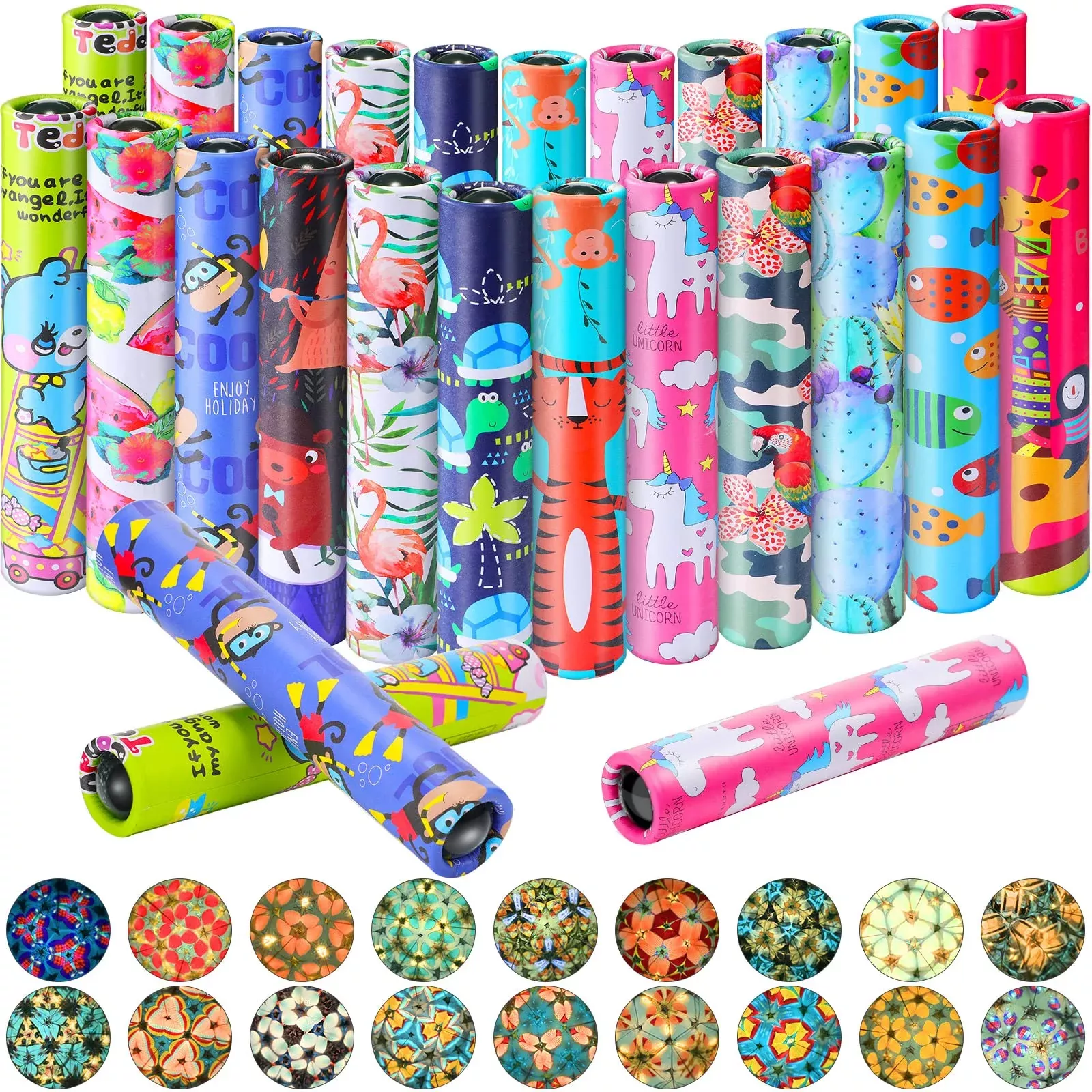 Chivao Kaleidoscope Toys Educational 30 Pack Medium Colorful Designs