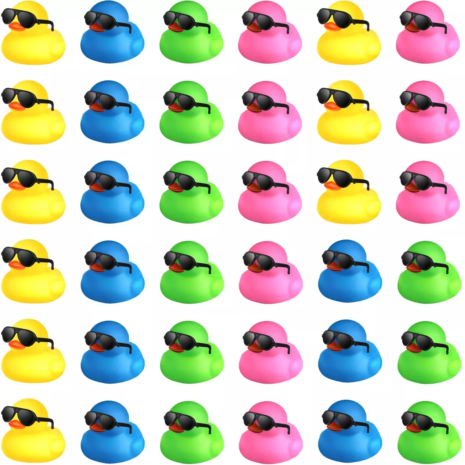 Chivao Mini Rubber Duck Bath Set, Yellow, 72 Pieces, 3x2