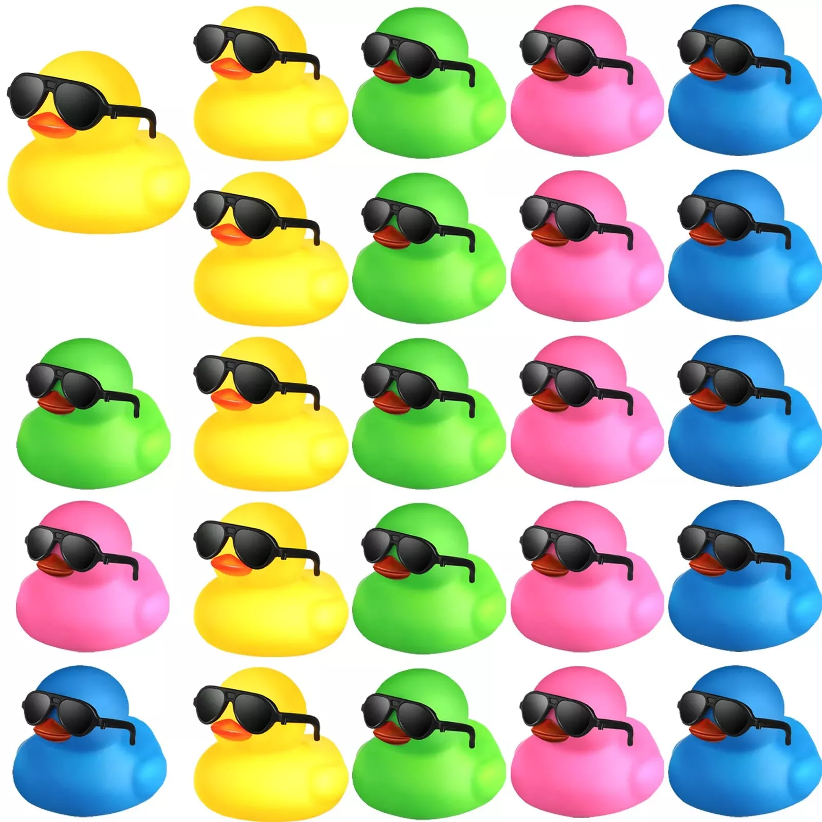 Chivao Mini Rubber Duck Bath Toys Set, 3x2 Inch, 48 Pieces