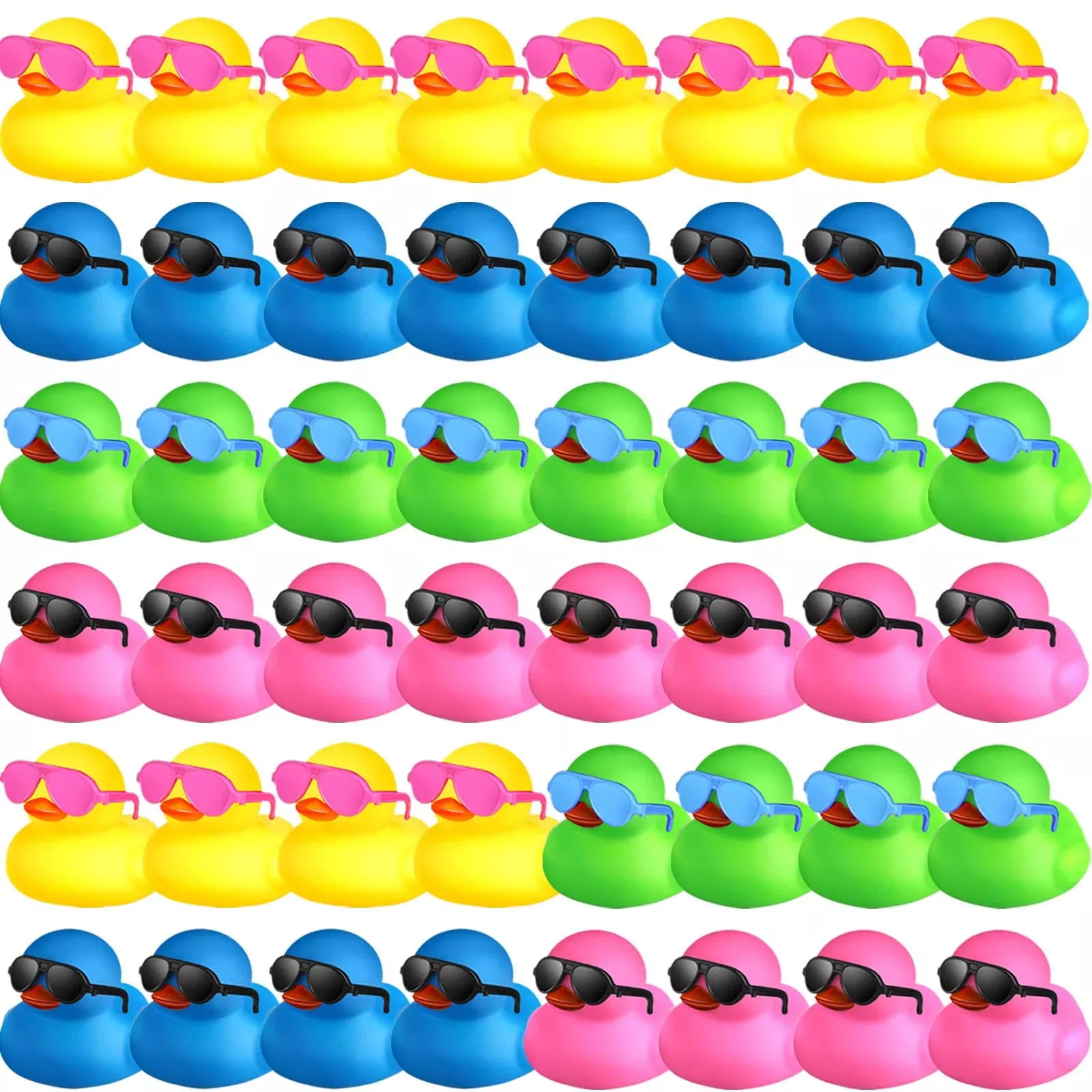 Chivao Mini Rubber Duck Bath Toys Set, 96 Pieces, Multicolor