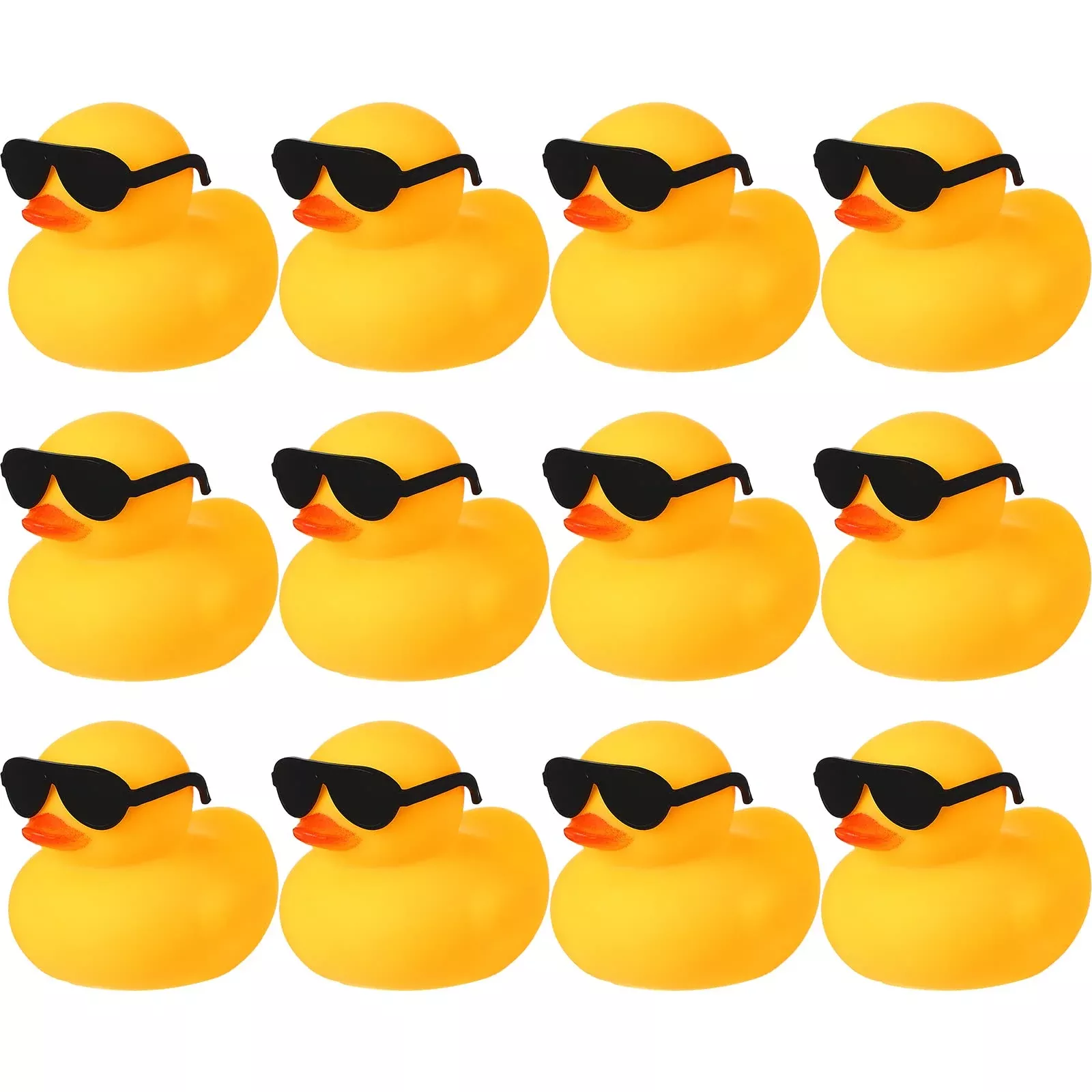 Chivao Rubber Duck Bath Toy Set, 12 Pcs, Yellow, 3x