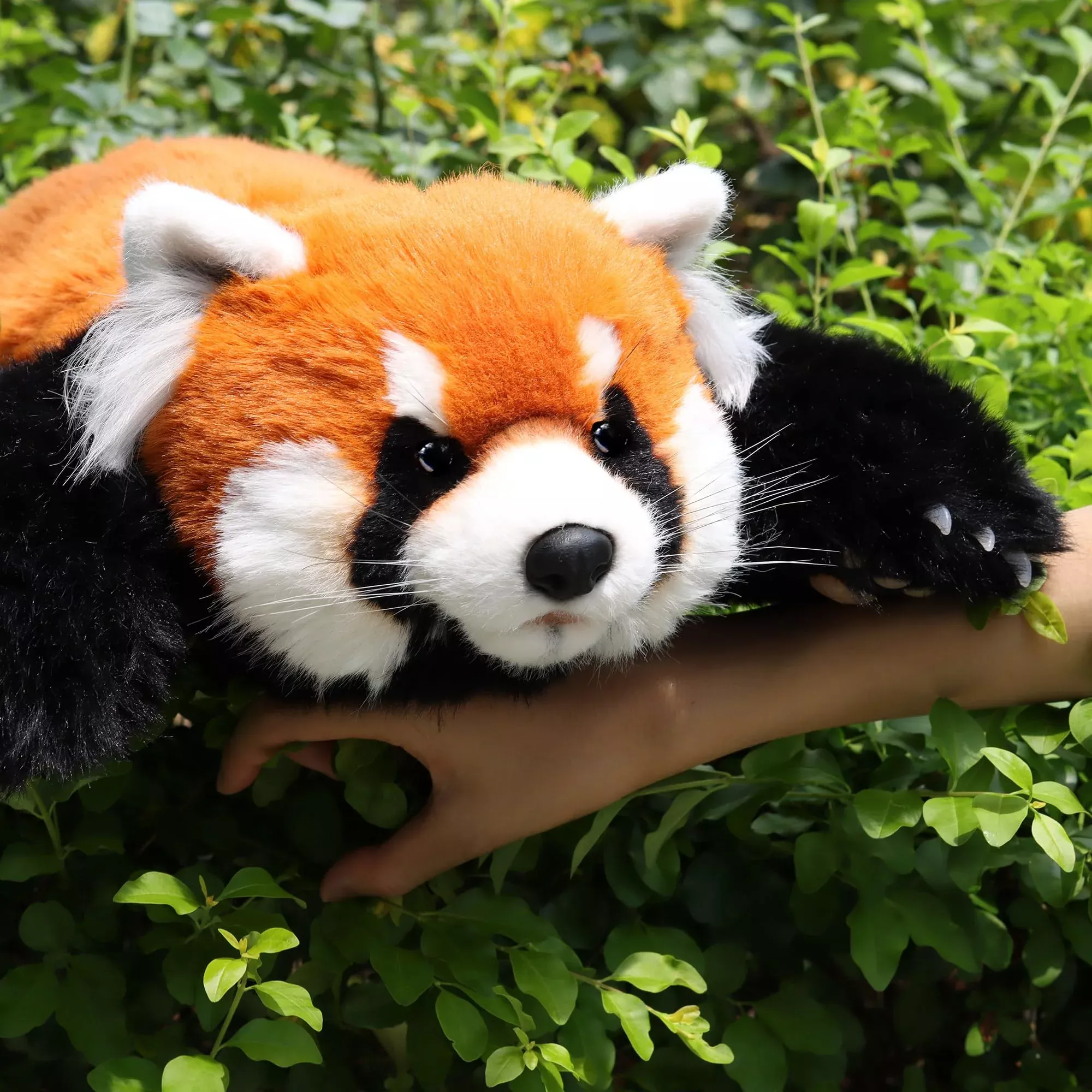 Chongker Red Panda Plush Toy, Large Weighted Stuffed Animal, Handmade