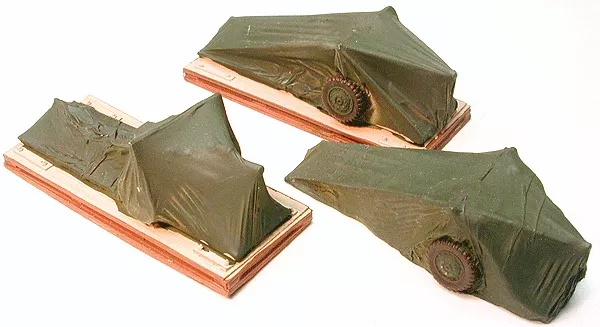 Chooch 7257 HO Scale Covered Artillery Cast Resin Freight Car Load (3 Pack)