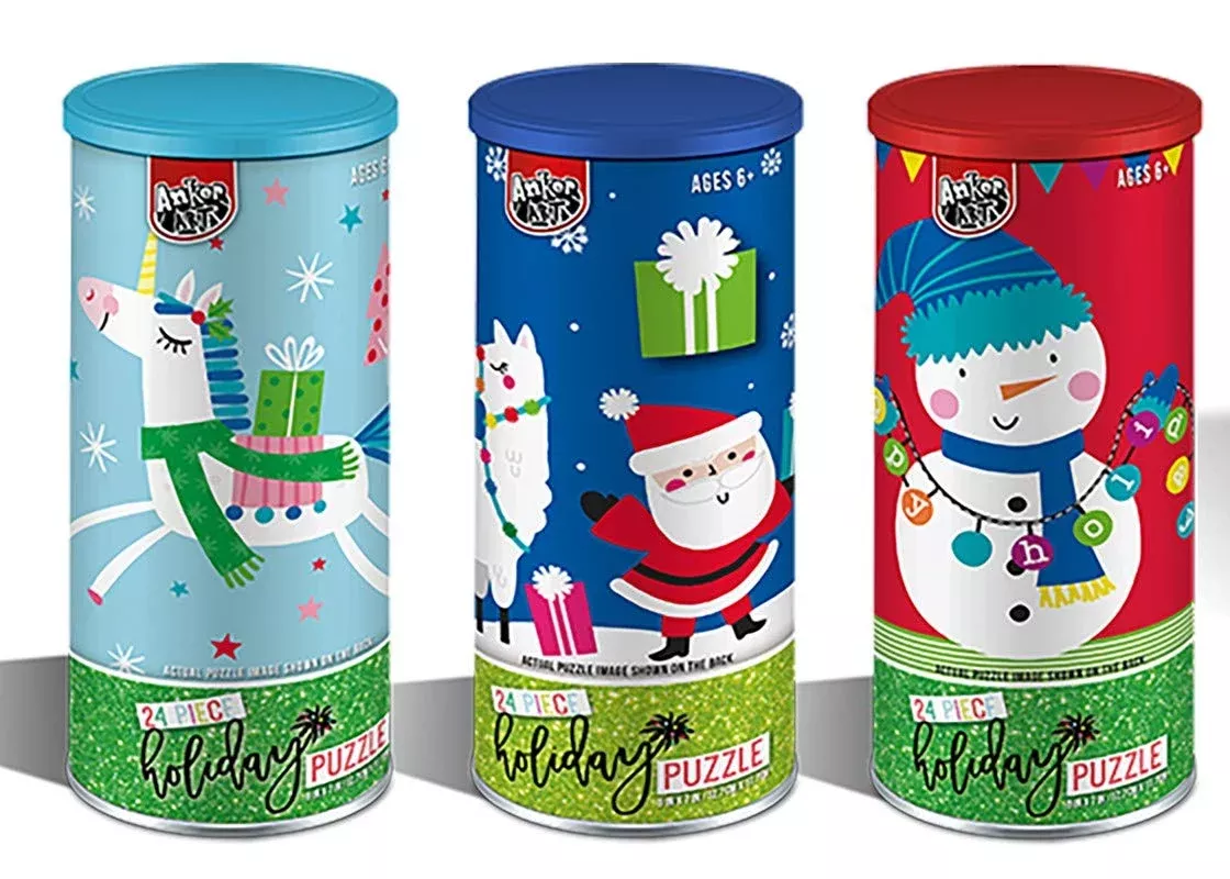 Christmas Jigsaw Puzzle (Set Of 3, 24 Pieces Each) For Children Or Kid