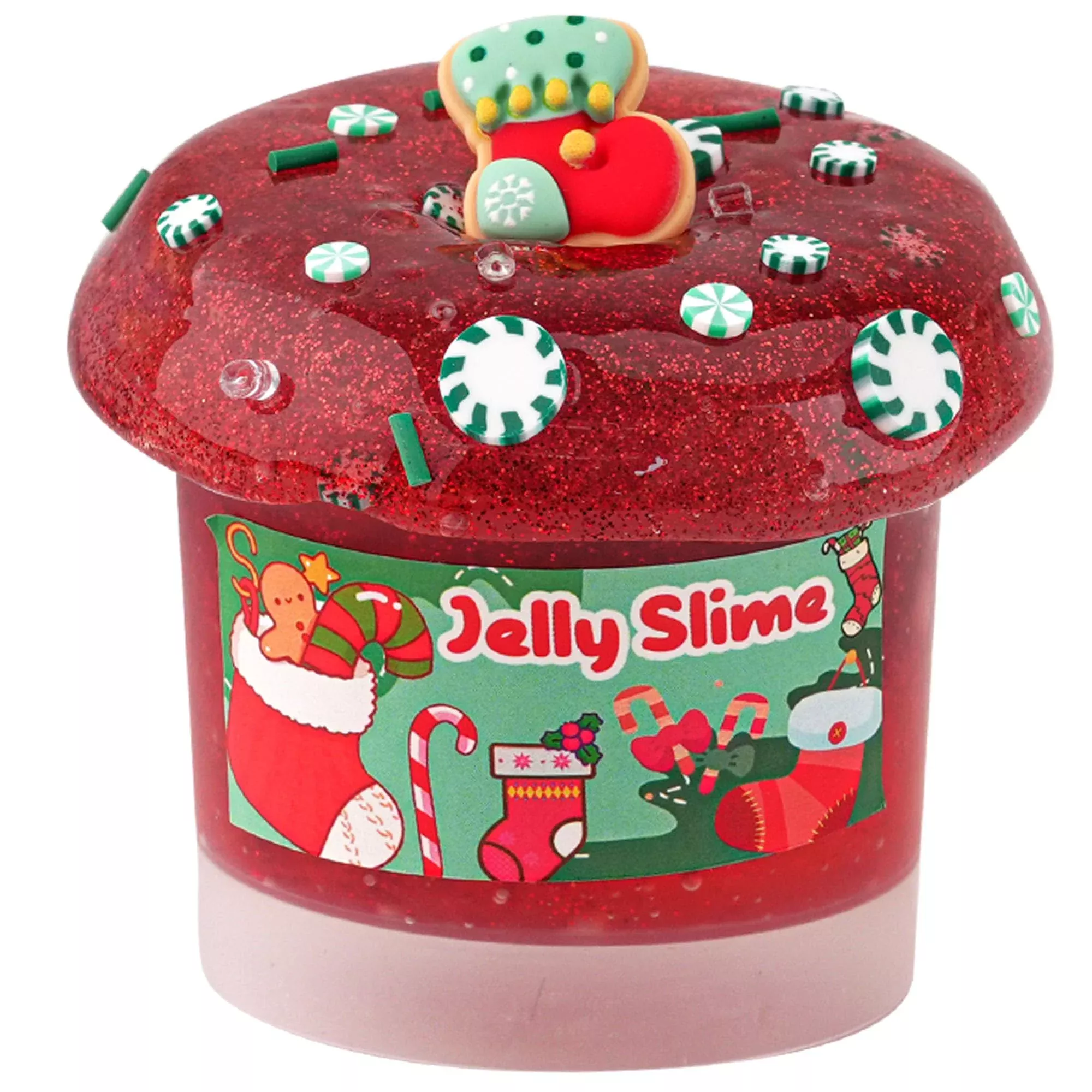 Christmas Stocking Stuffers For Kids, Red Glitter Crystal Slime, Super