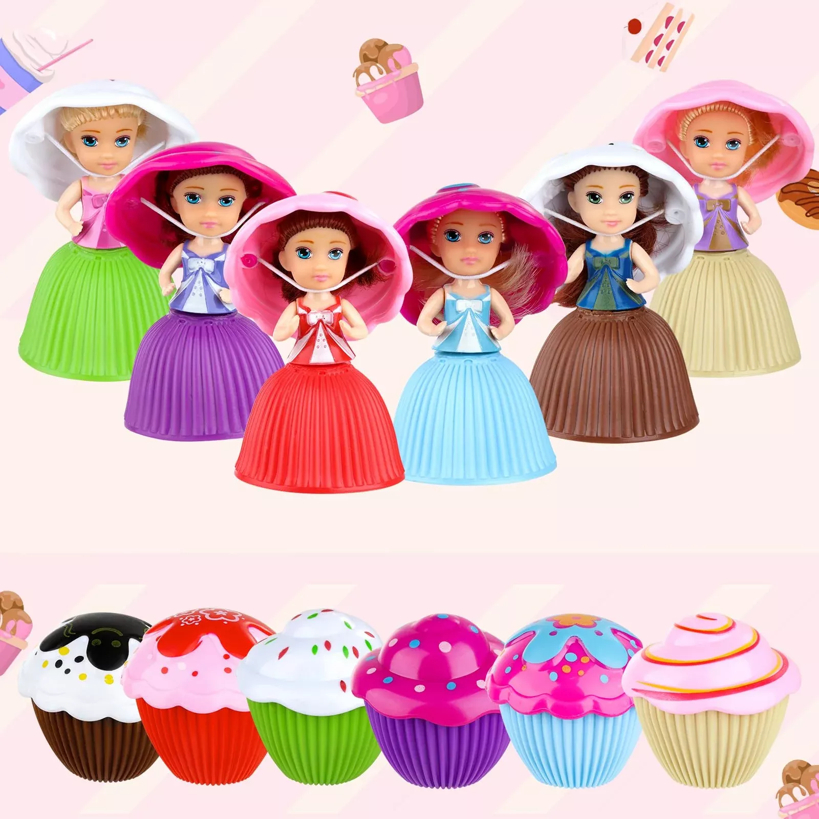 Christoy Mini Cupcake Princess Doll 8CM Multicolor 12PCS
