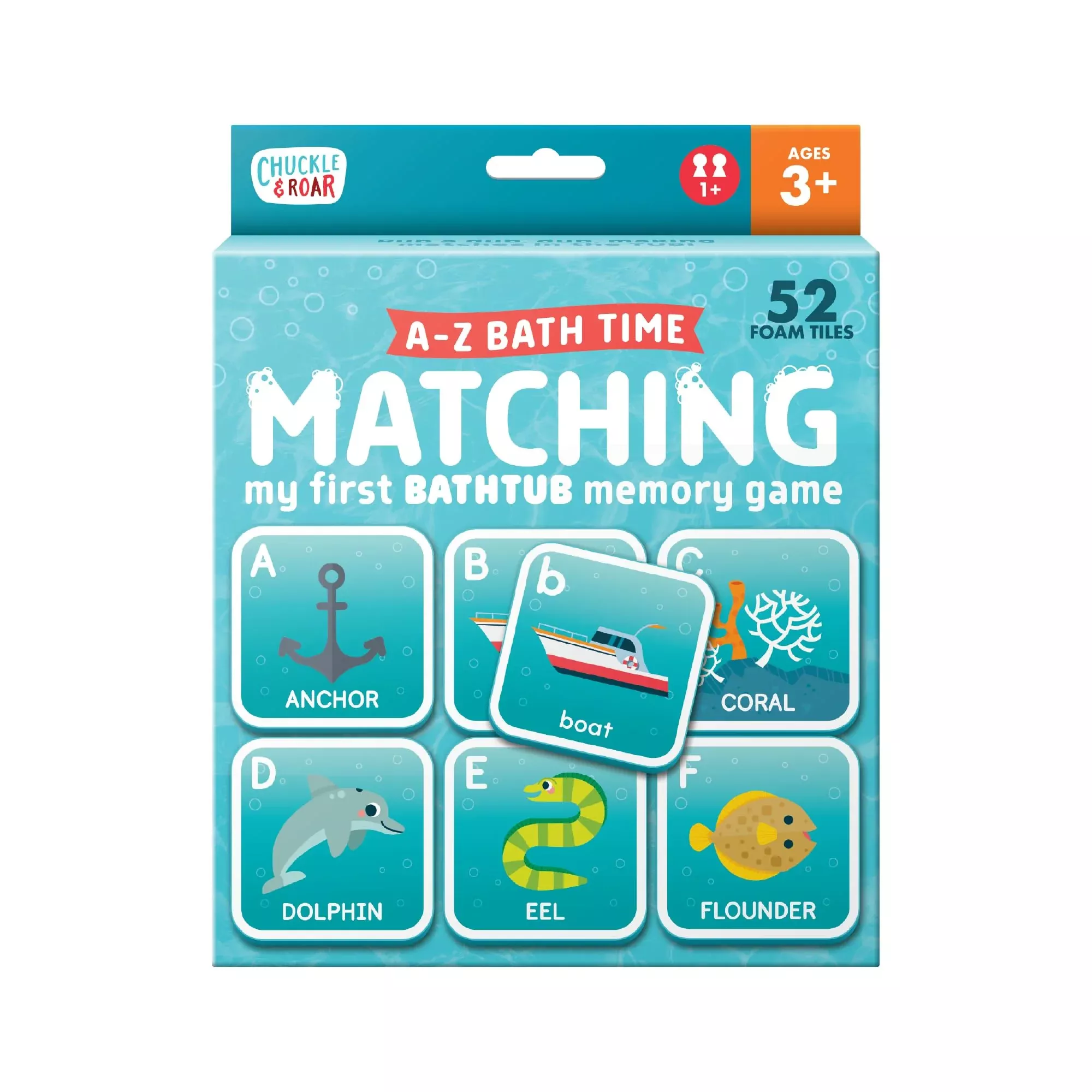Chuckle & Roar Bath Matching Memory Game, Foam Tiles, Small, 52 Pieces