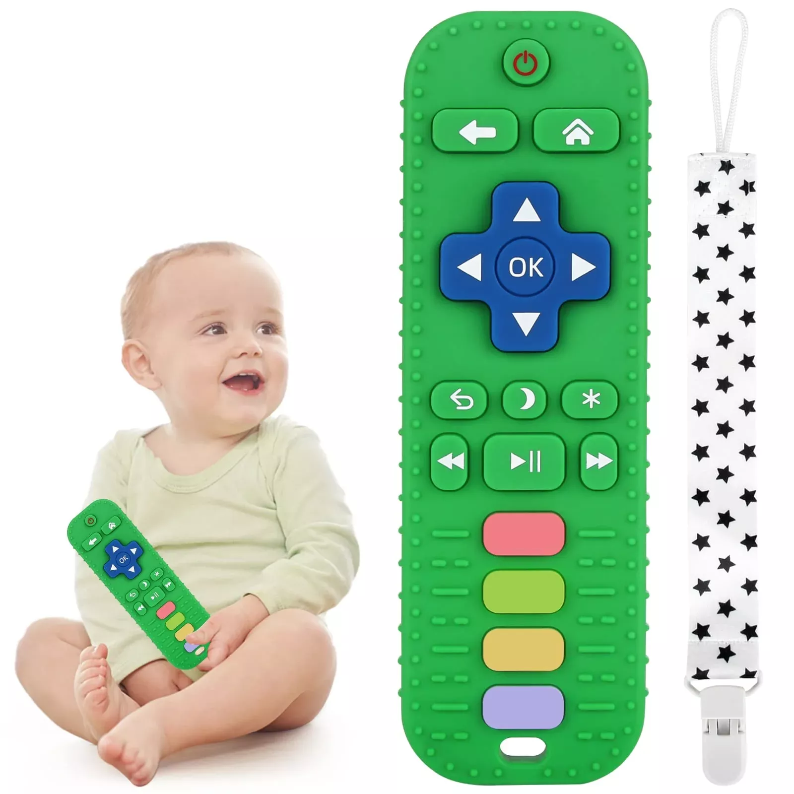 Chuya Baby Remote Teether - Green Food-Grade Silicone Toy
