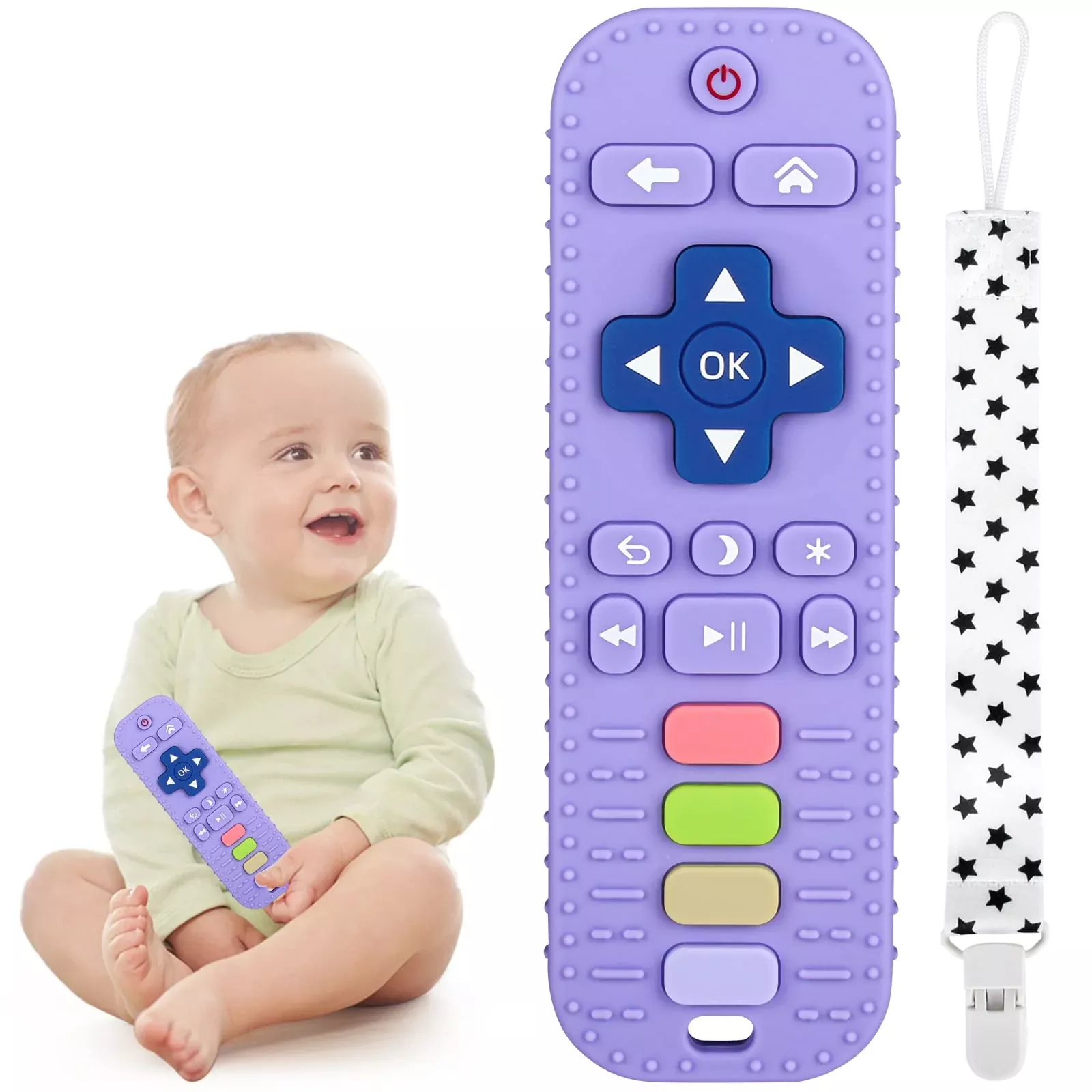 Chuya Baby Teether - Purple Food-Grade Silicone Toy for 3-24 Months