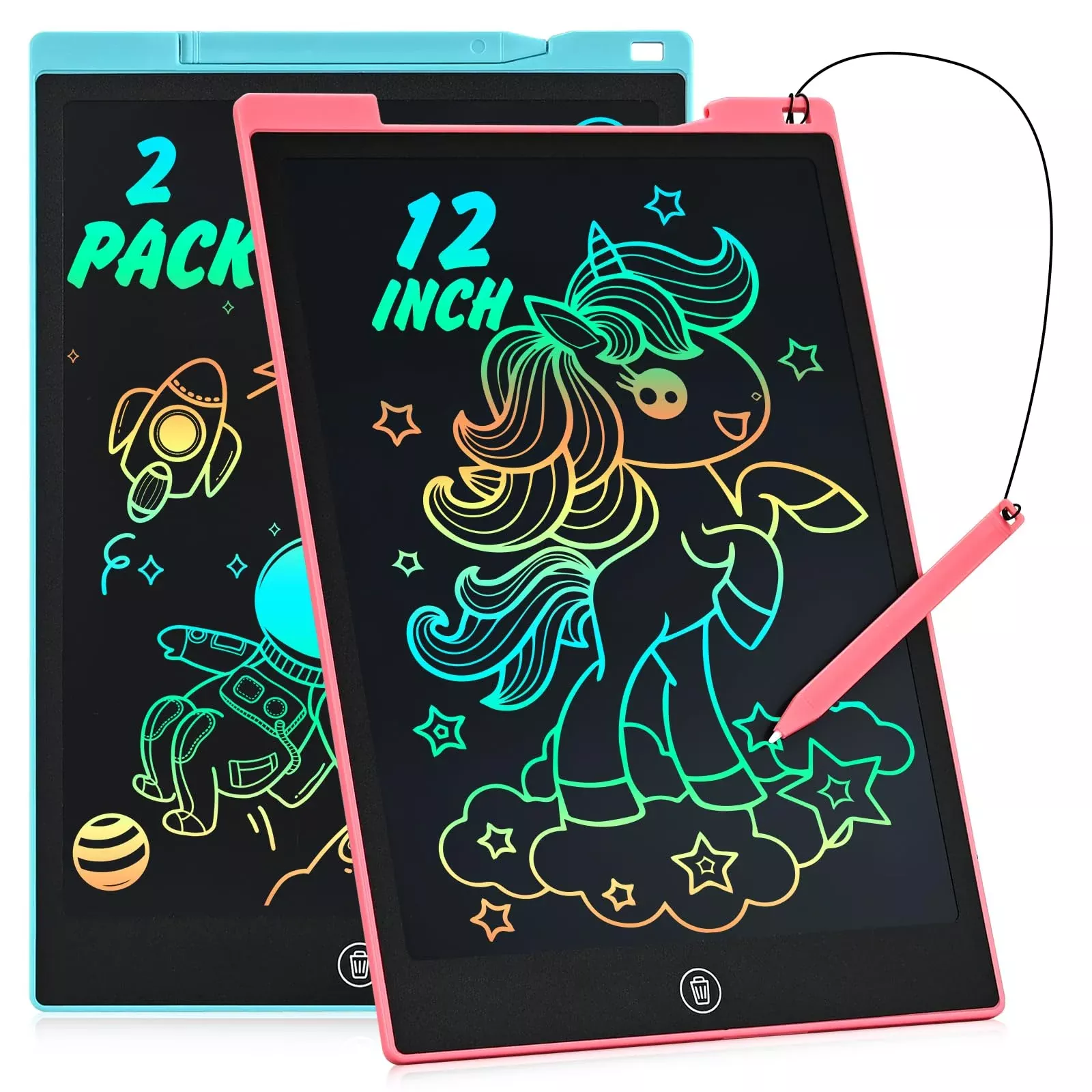 Cimetech LCD Writing Tablet 12'' Blue & Pink - 2 Pack for Kids