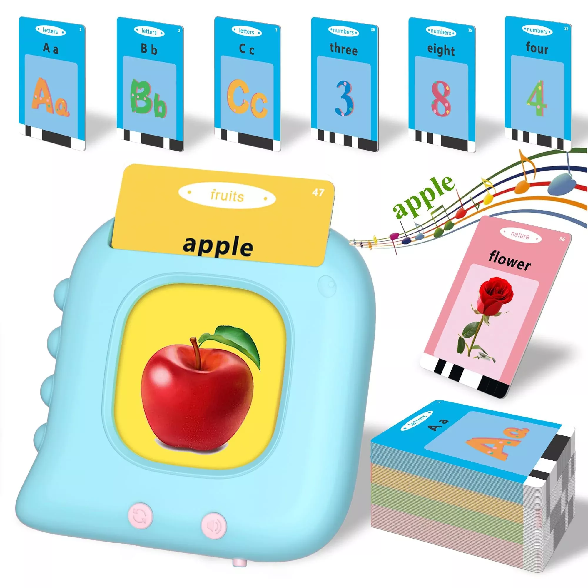 Citfis Pocket Speech Flash Cards - 384 Sight Words for Toddlers, Blue,