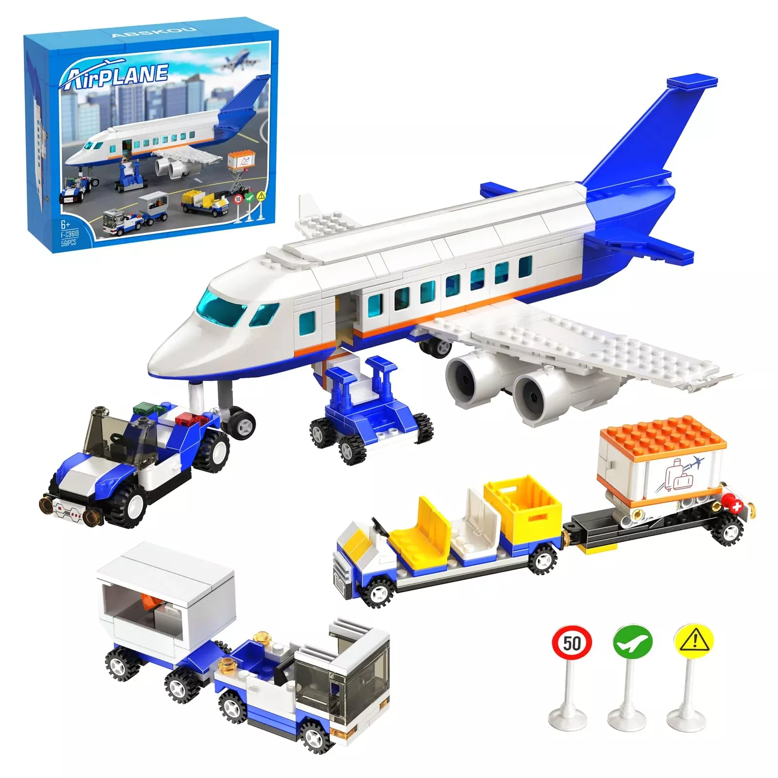 City Passenger Airplane Building Set, Compatible With Lego Plane Block