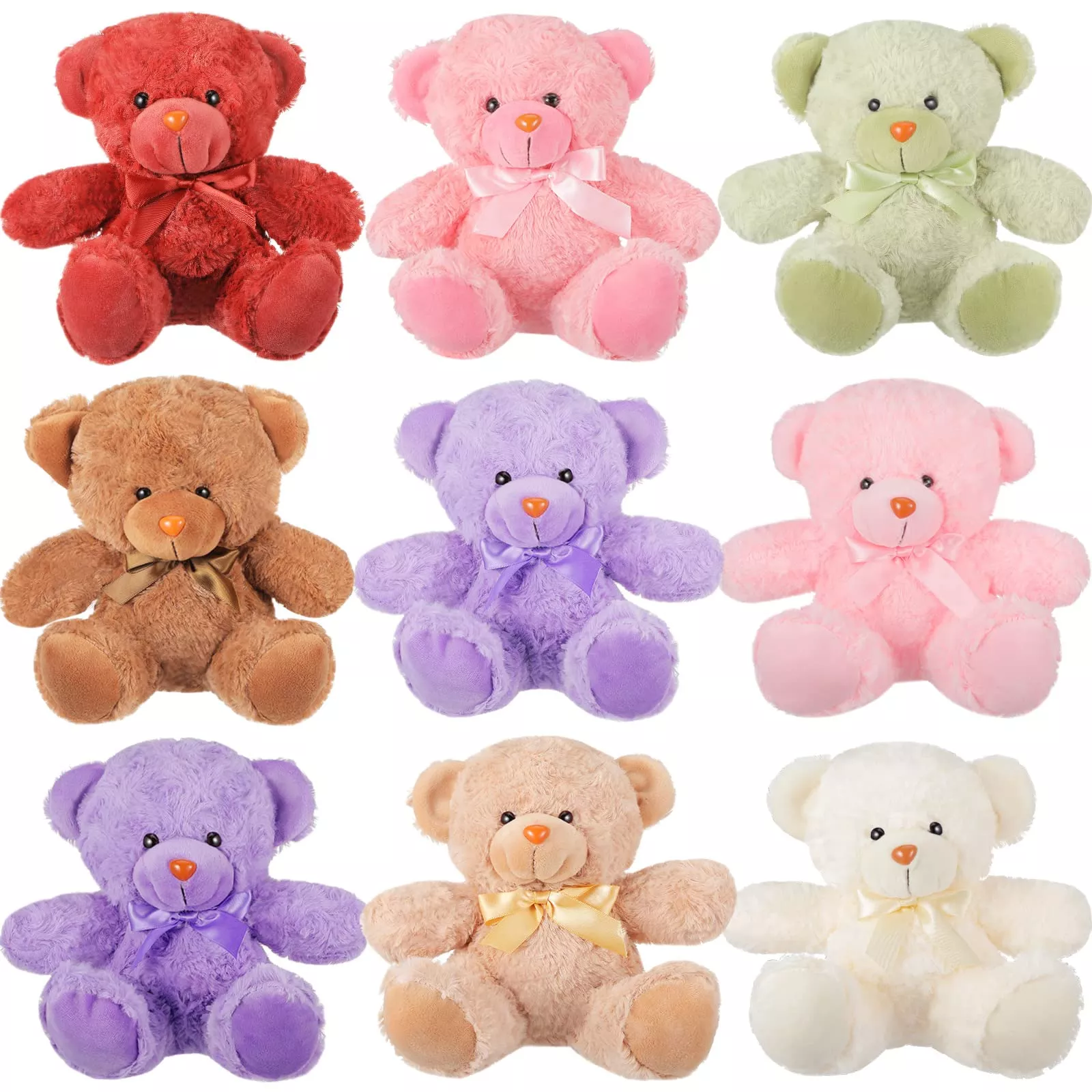 Civaner 9 Packs 8 Inch Bear Stuffed Animals Bulk Plush Bears Doll Toys