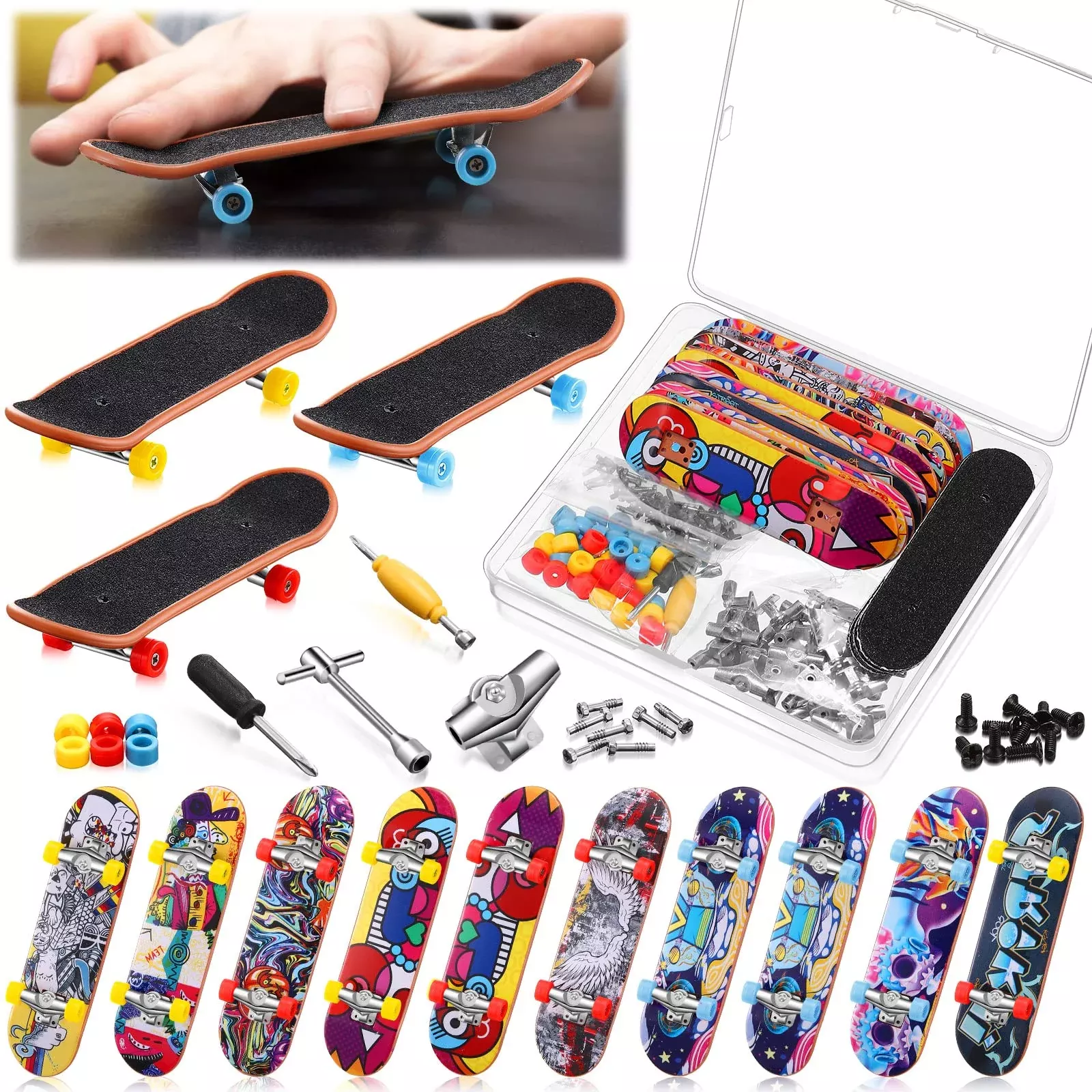 Civaner DIY Fingerboard Kit 10 Packs Multicolor 9.5x2.