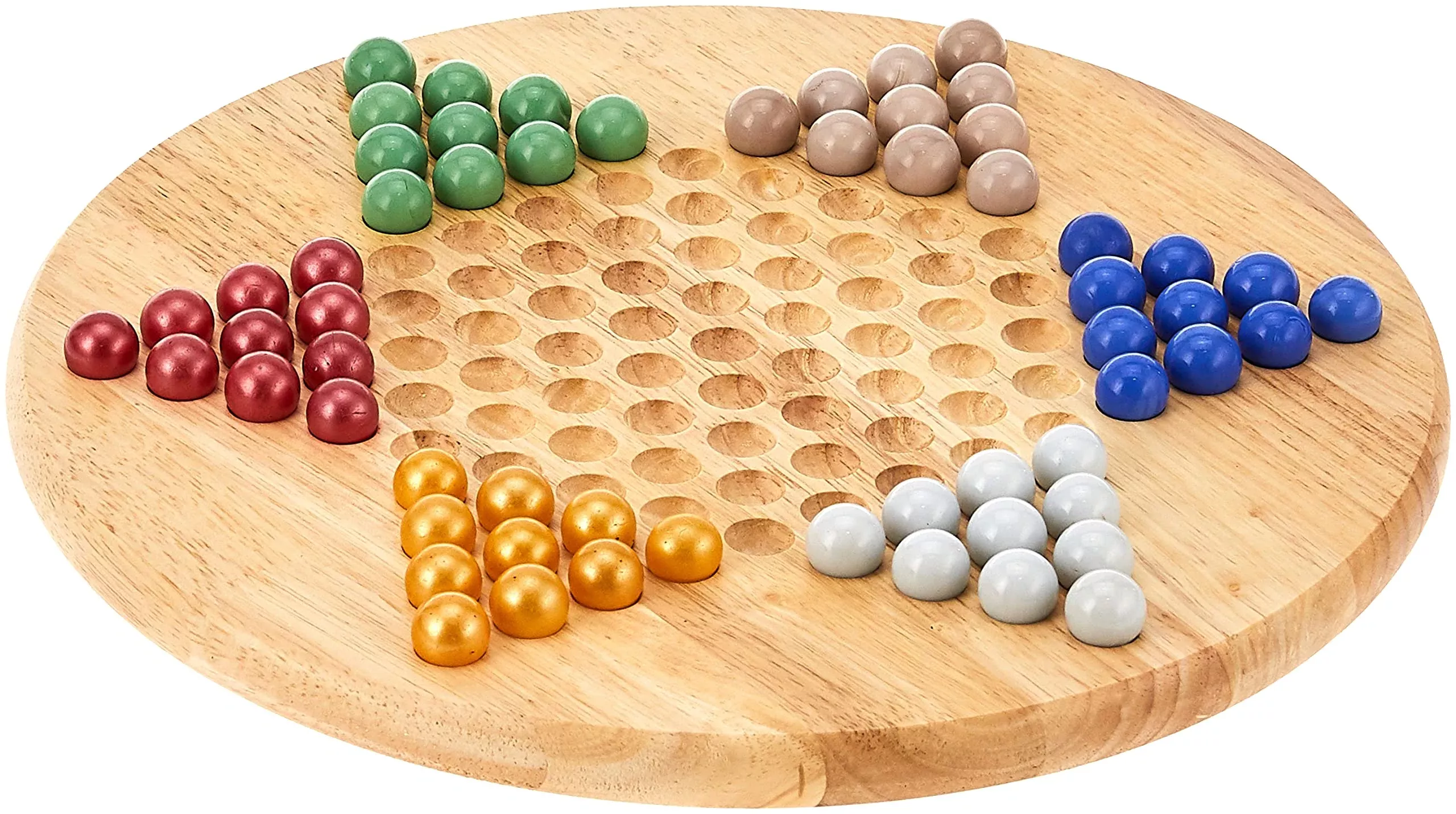 Classic Game Collection Chinese Checkers - Medium Multi-color Wood Set